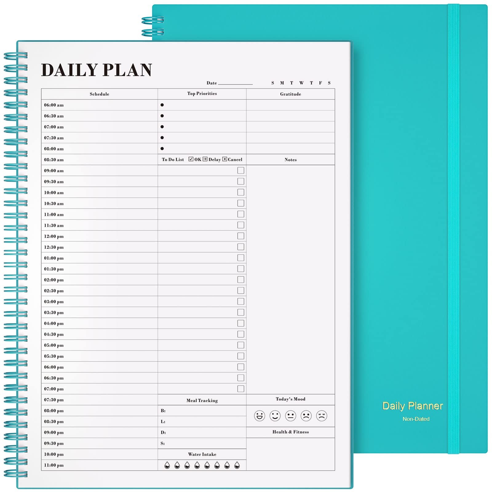 Planner Undated, Daily Planner Agenda with to Do List, Hourly Schedules for W…