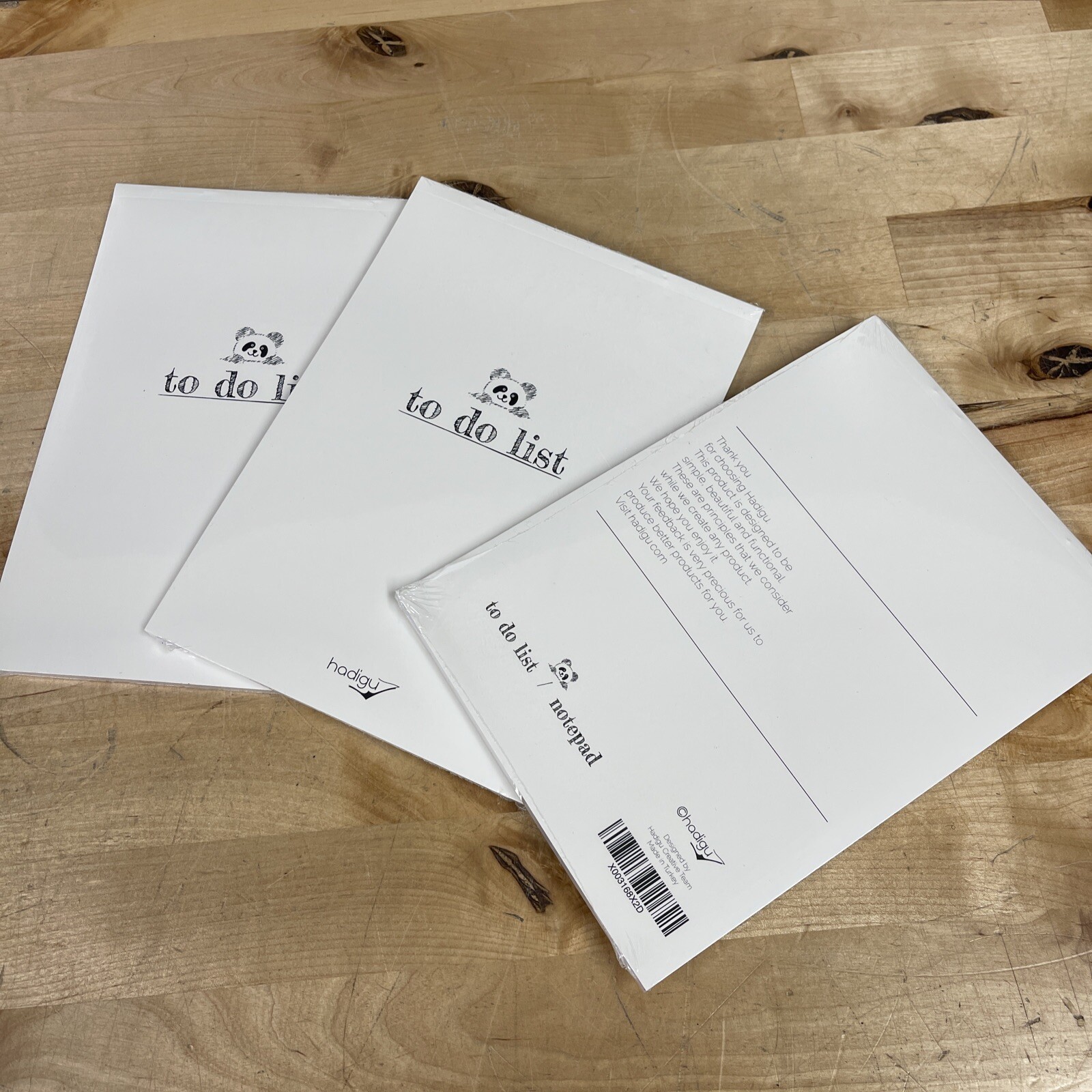 3 Pack Hadigu To Do List Notepad (A5 Size) Cute Panda Design 5.8” x 8.3” New