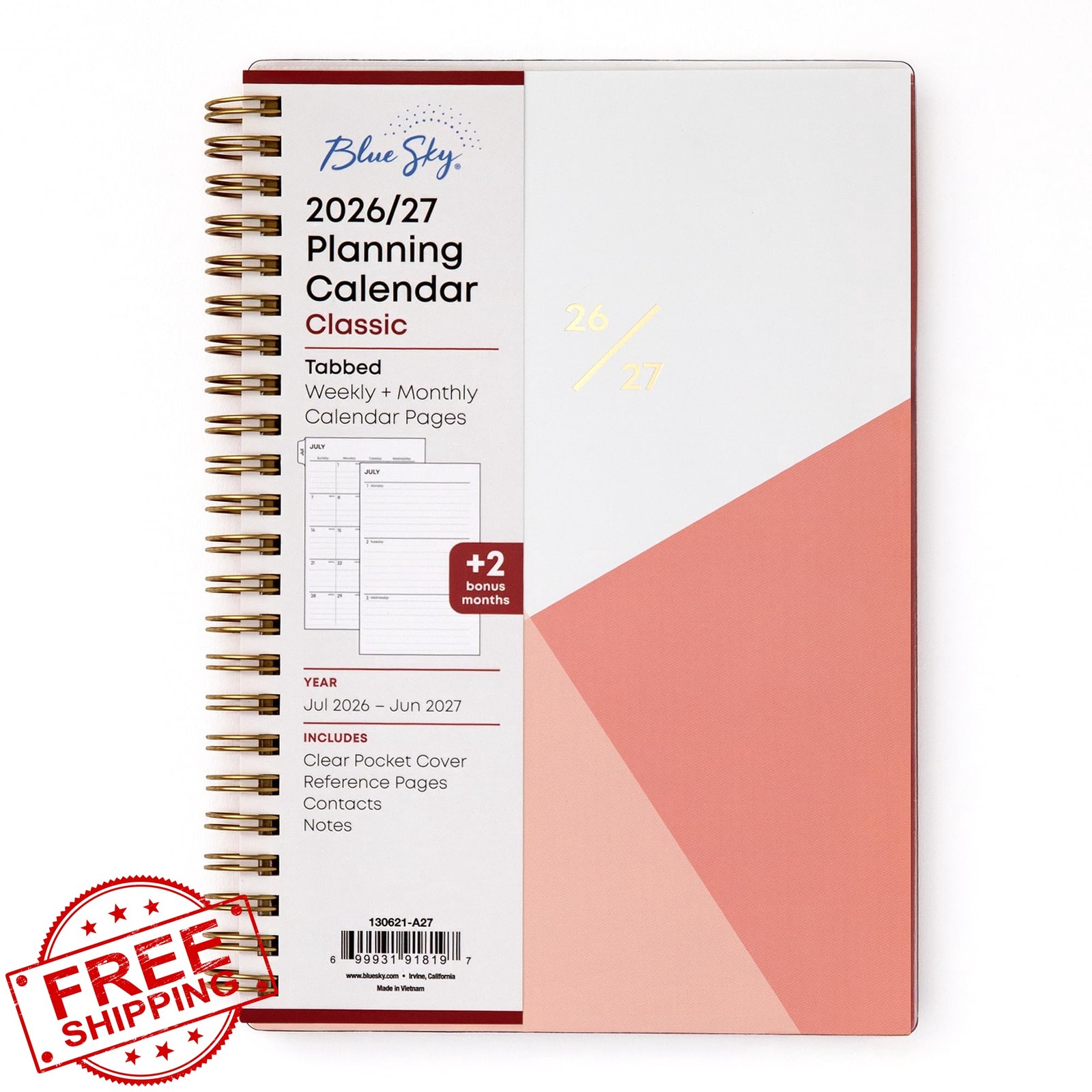 Blue Sky 5″x8″ Planner 2026-2027 Cali Pink