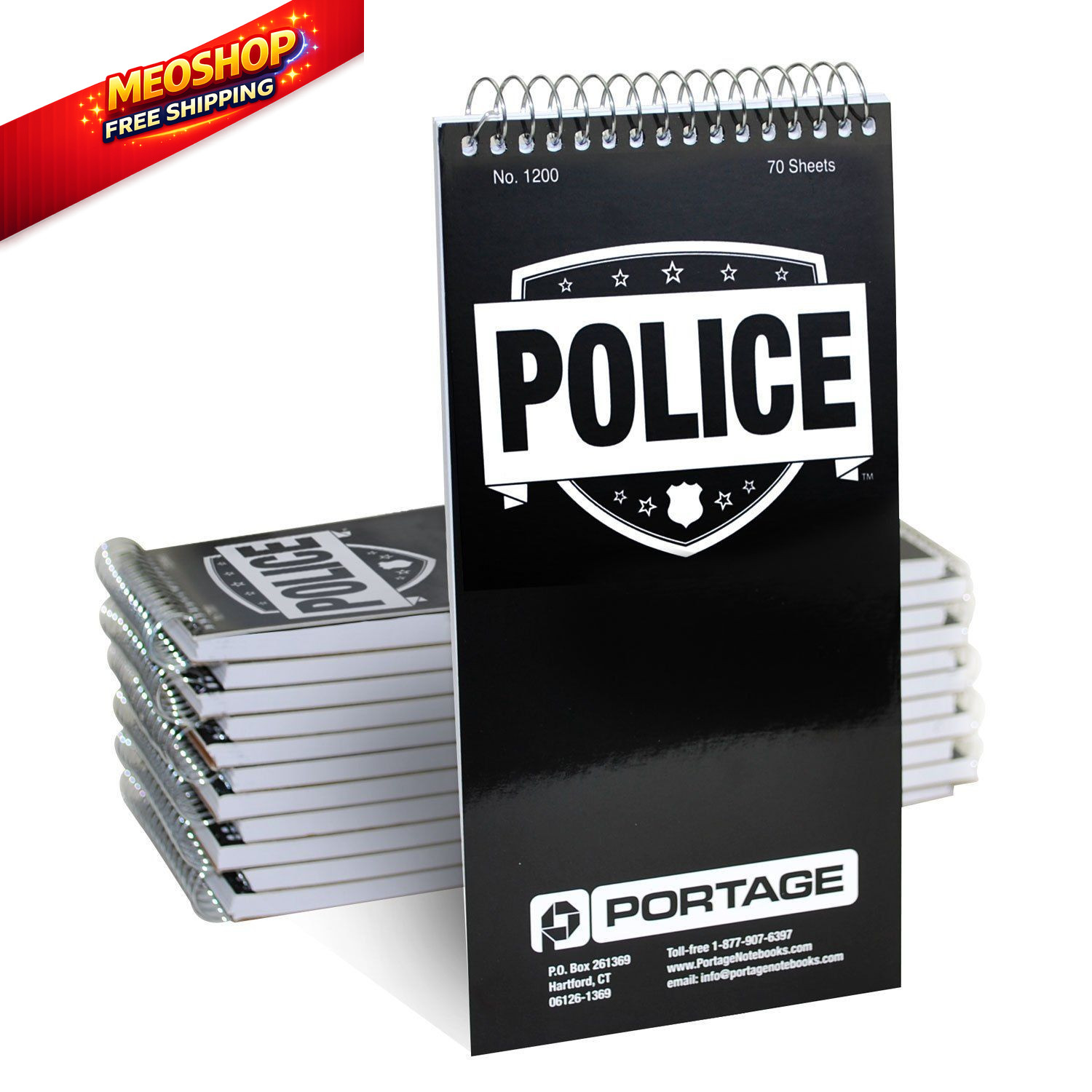 Portage Public Safety Police Notebook – Top 12 Count (Pack of 1), gray/silver