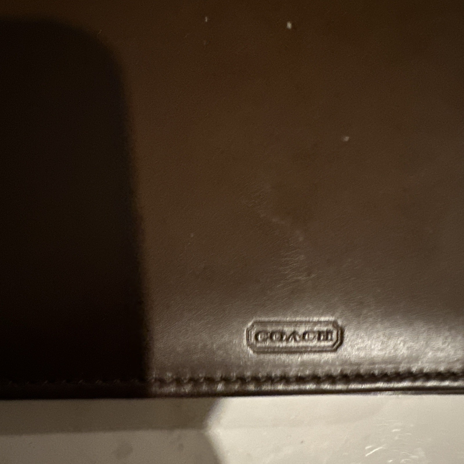 Vintage COACH brown Leather Mini Portable Office / Zip Padfolio