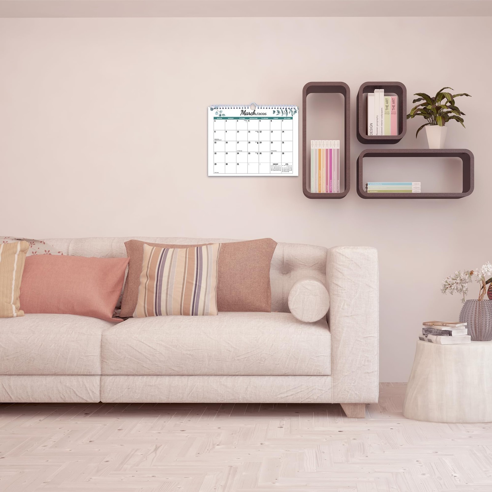 2026 Wall Calendar, Hanging Spiral Calendar 11″ x 8.5″, Leaves