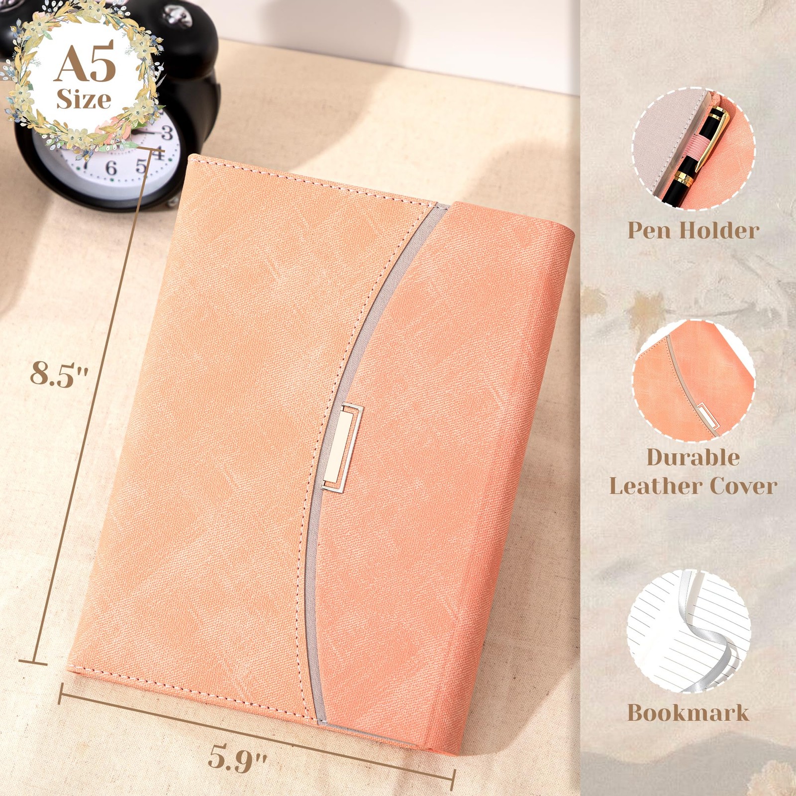 Journal Notebook for with Magnetic Flap Closure, 256 Pages 100 GSM Elegant Li…
