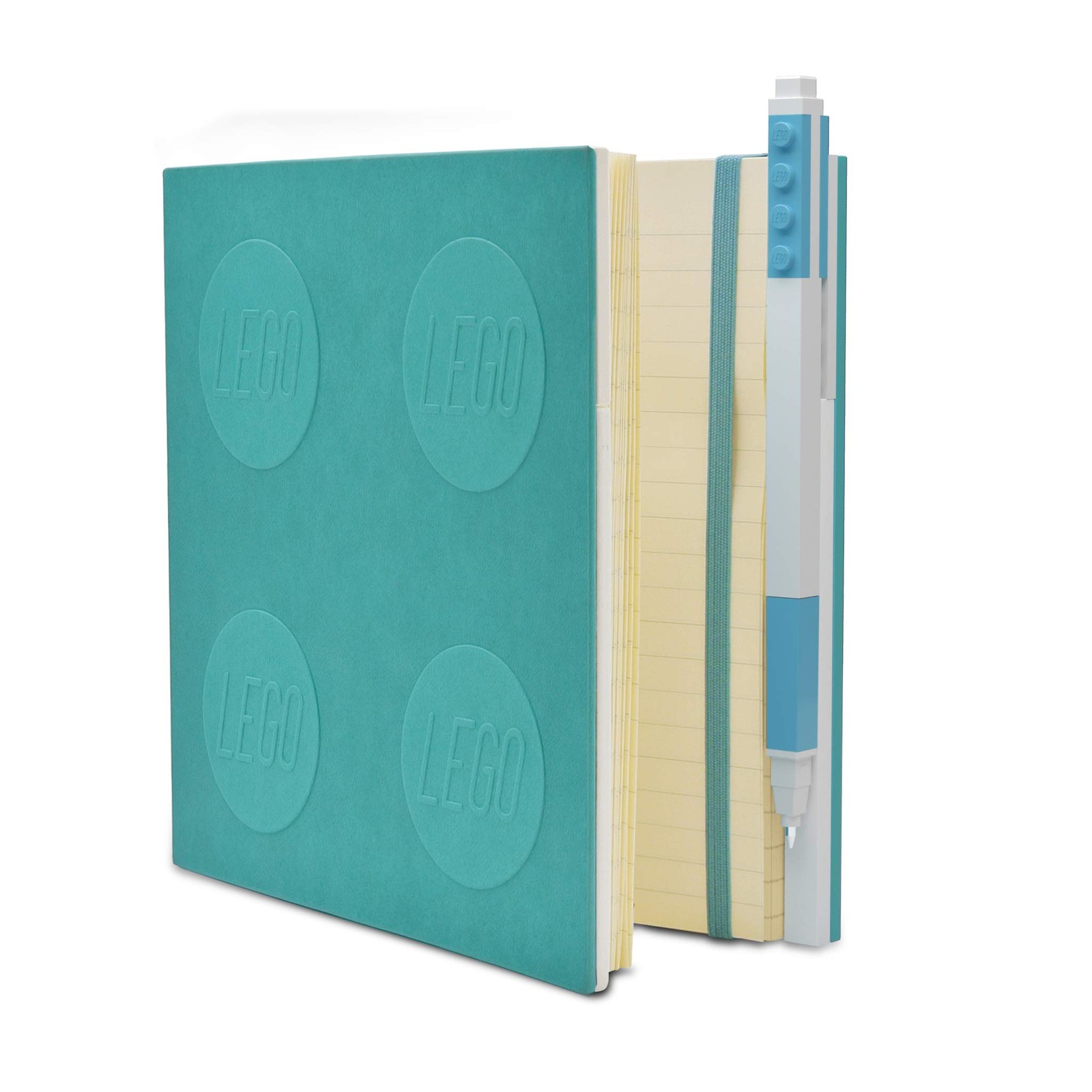LEGO Stationery Locking Notebook with Gel Pen – Azur (52444), Square, 6 inche…