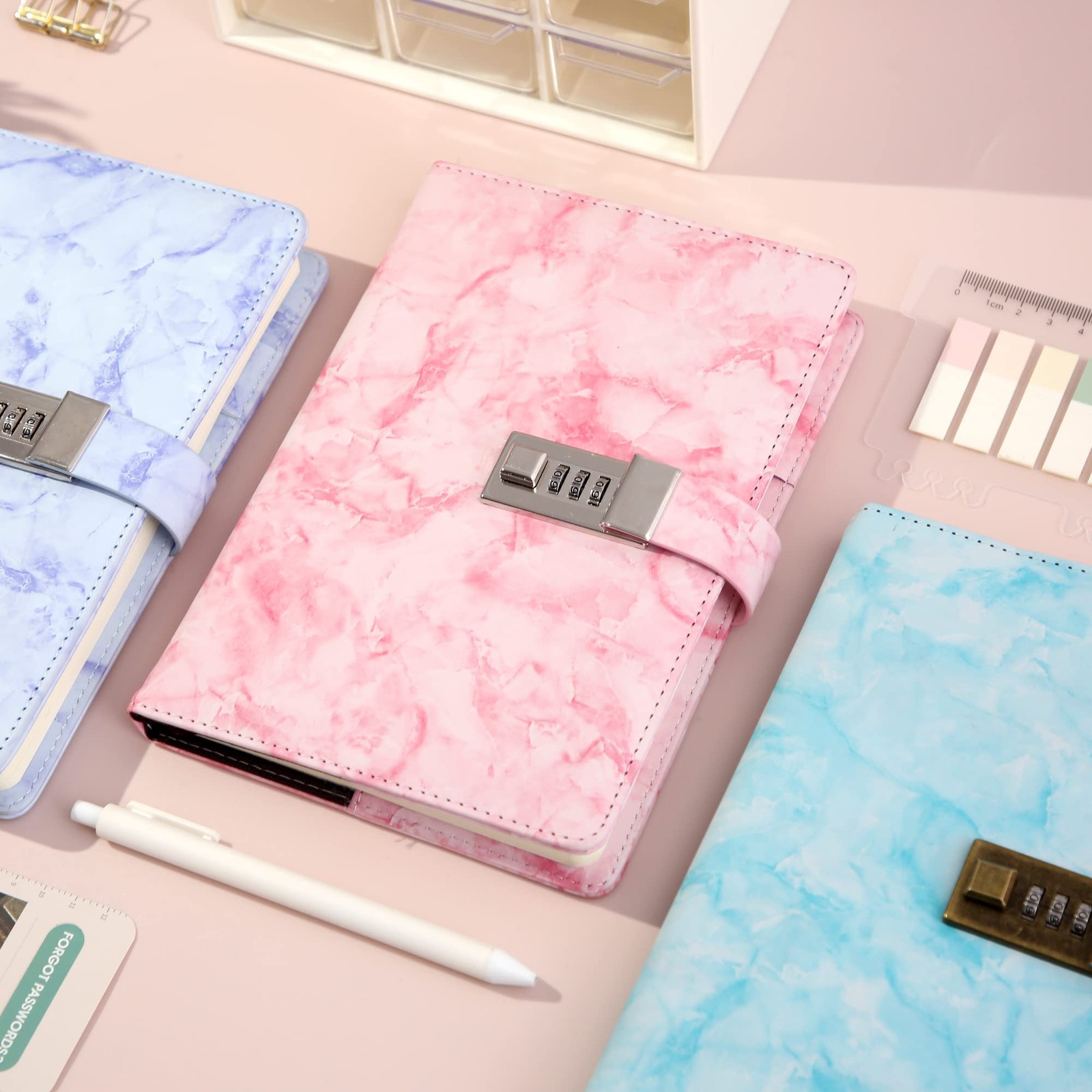 Marble Diary with Lock 192 Pages A5 Waterproof Journal for Girls – Secret Gift