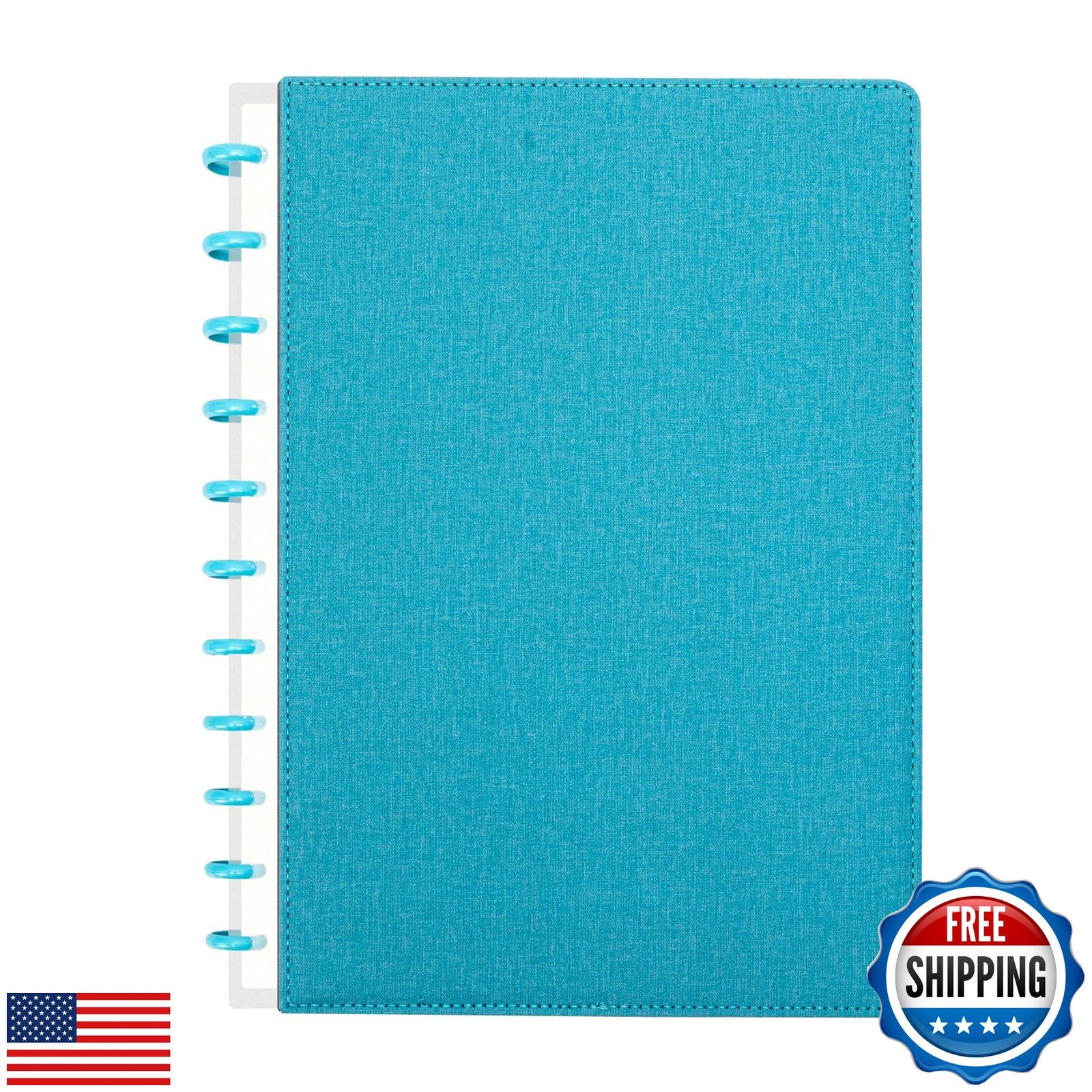 MOSA BEAR Discbound Notebook, Leather Cover Discbound Planner, 180 Pages Spir