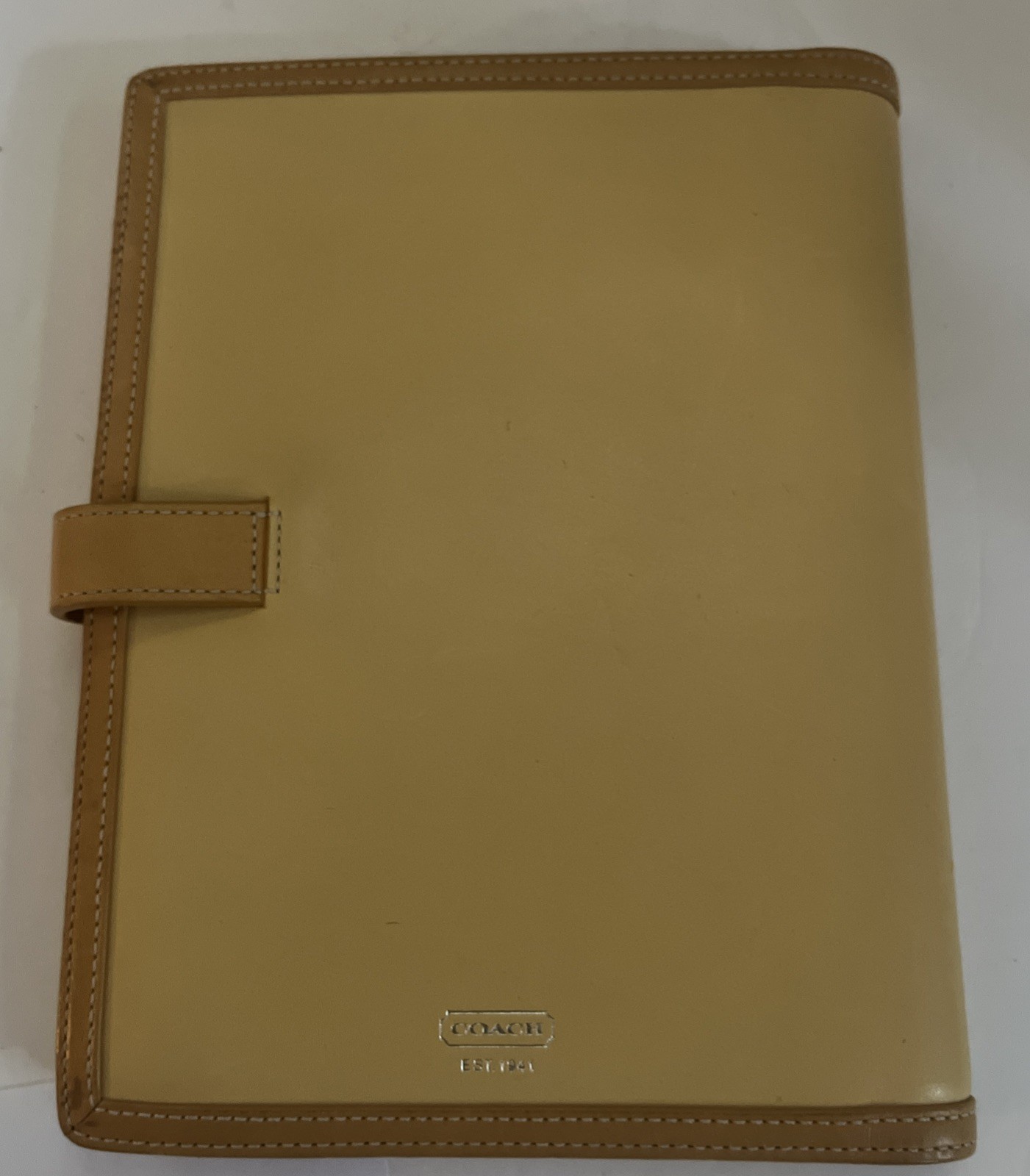 Vintage Coach Yellow Leather Portfolio Padfolio 8.5” X 6” Note Pad Y2K