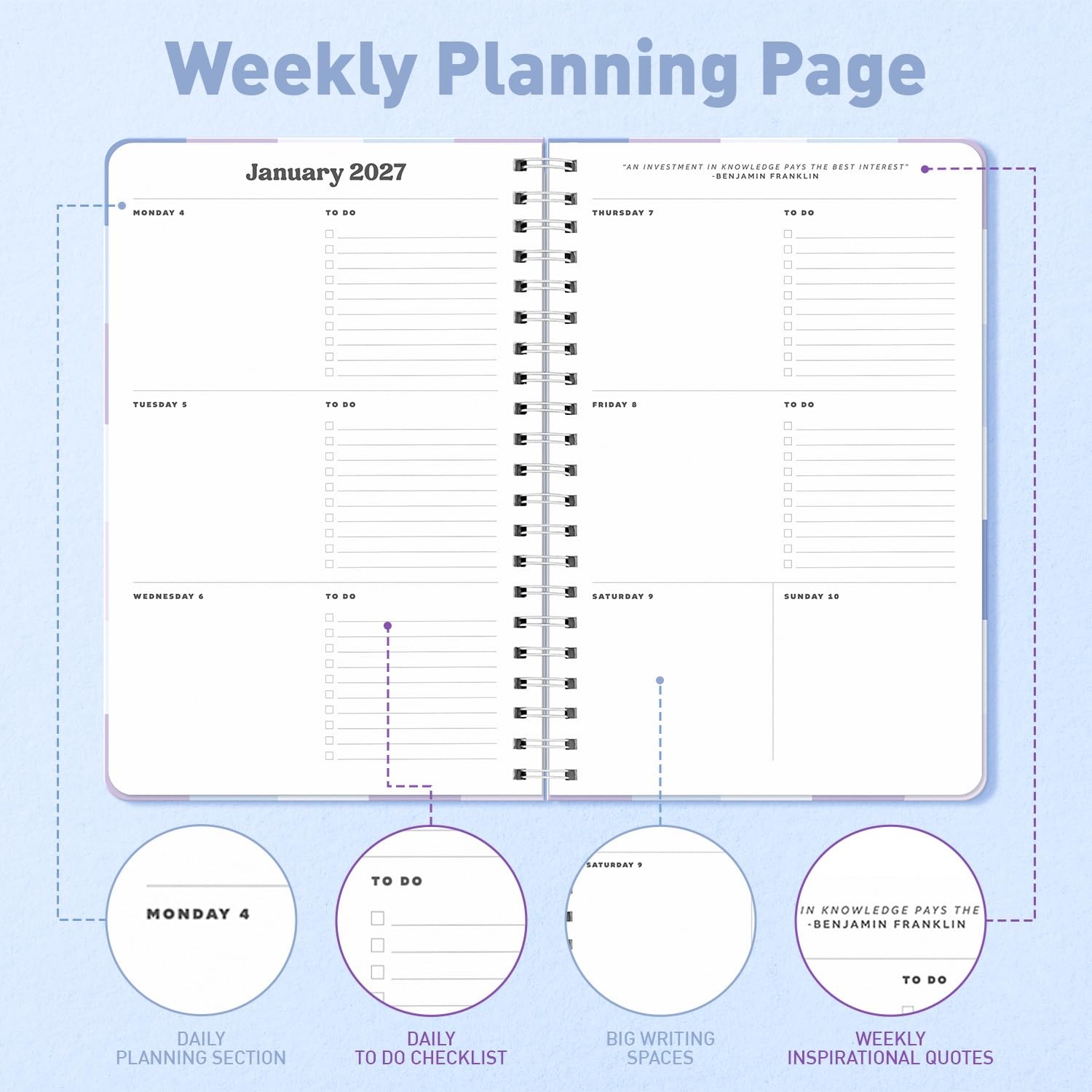 Sweetzer & Orange 2026-2027 Academic Planner – Student 5.5″ x 8.5″, Soft Sky