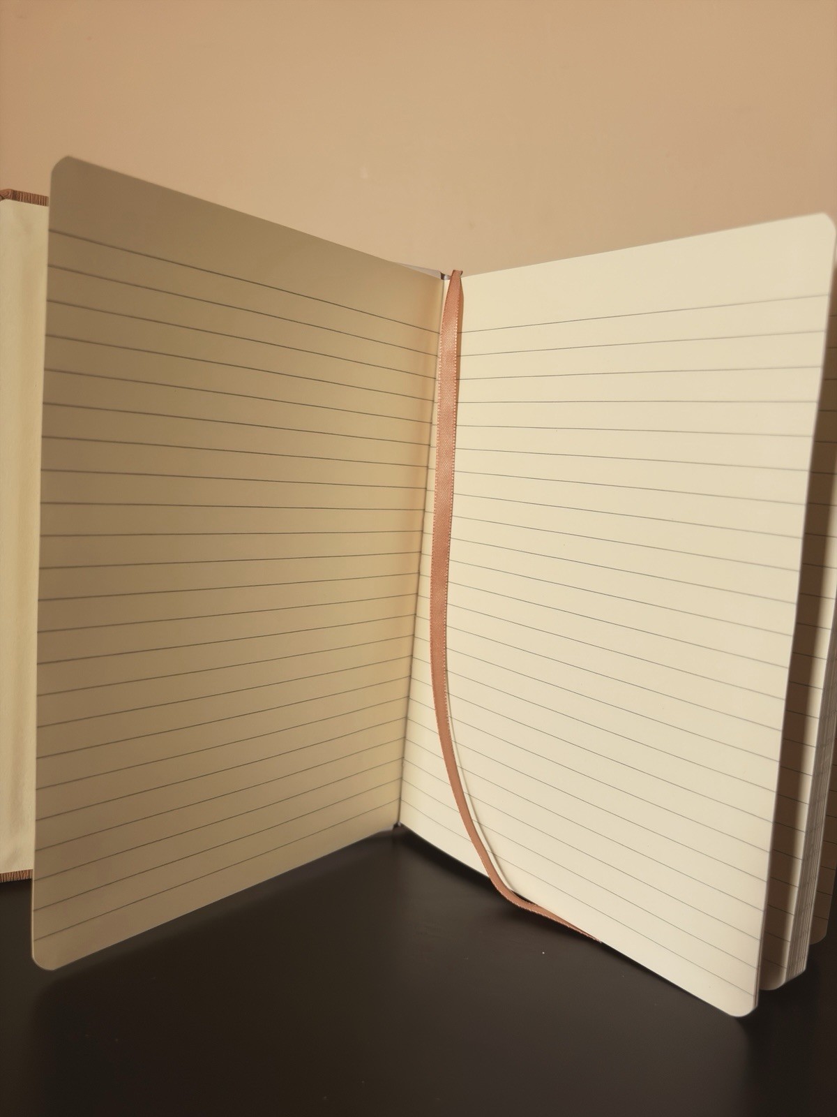 Textured Tan Hardcover Journal Notebook Lined 96 Sheets 5.75×8 Elastic Band