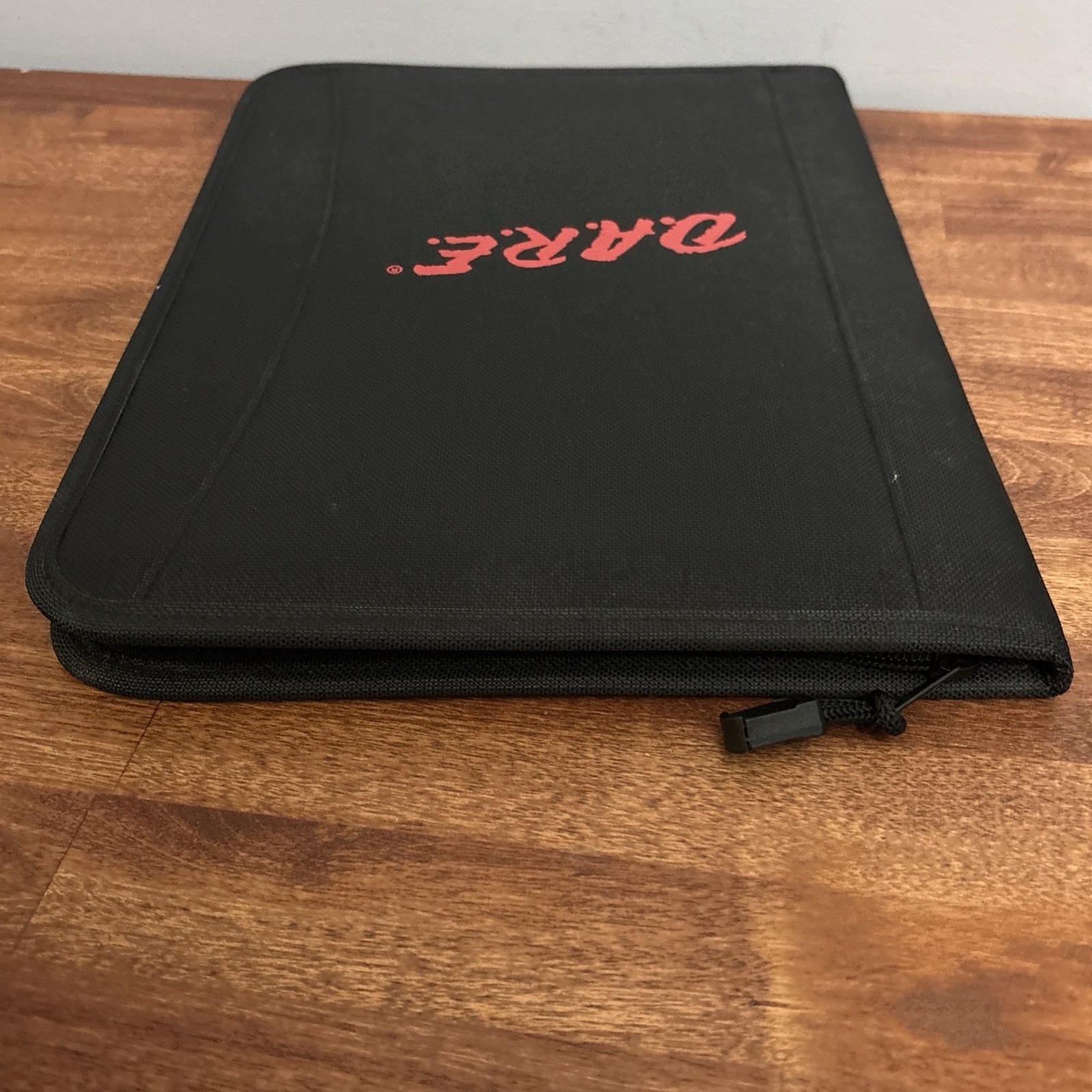 D.A.R.E Black Drug Abuse Education Binder Organizer Folio DARE Zipper Closer