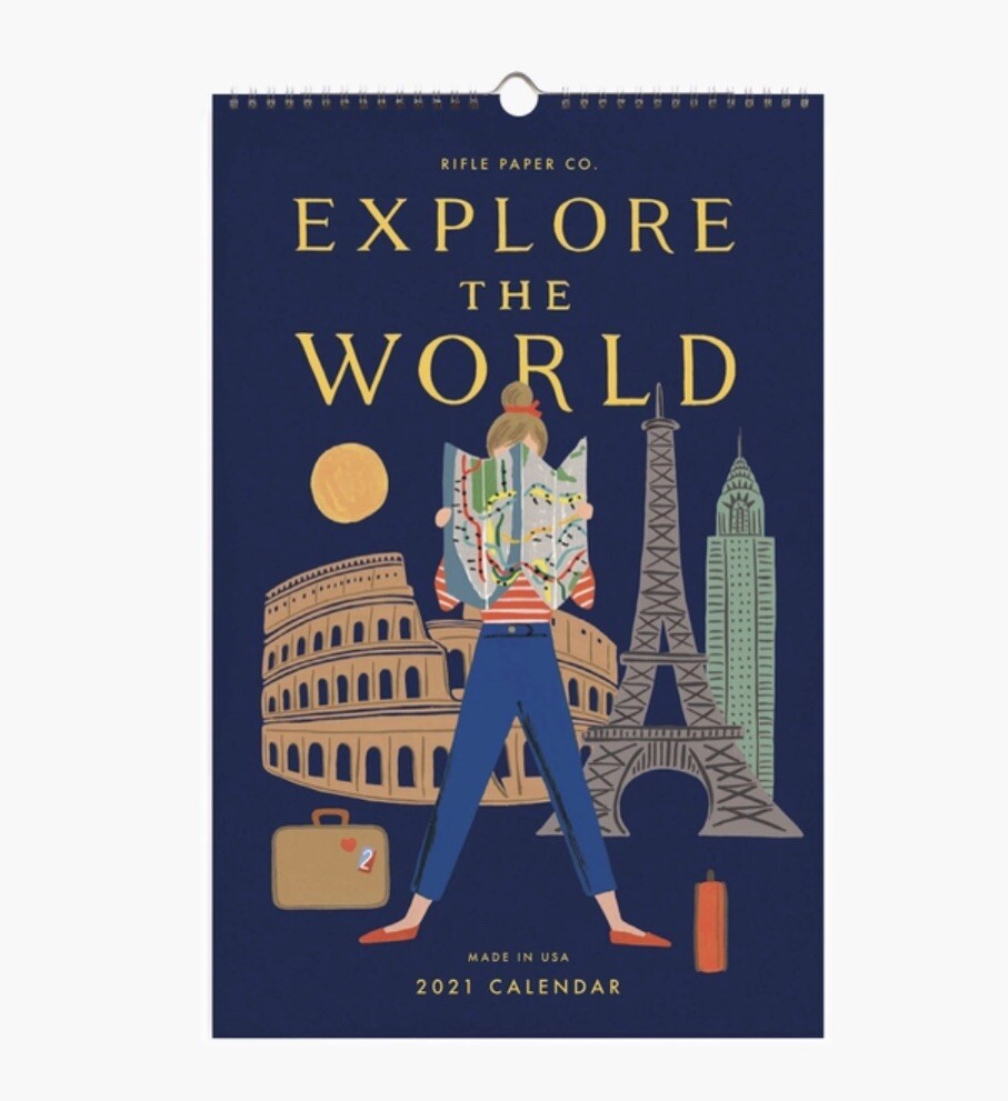 Anthropologie Rifle Paper Explore the World 2021 Calendar 12 PRINTS Travel 17×11