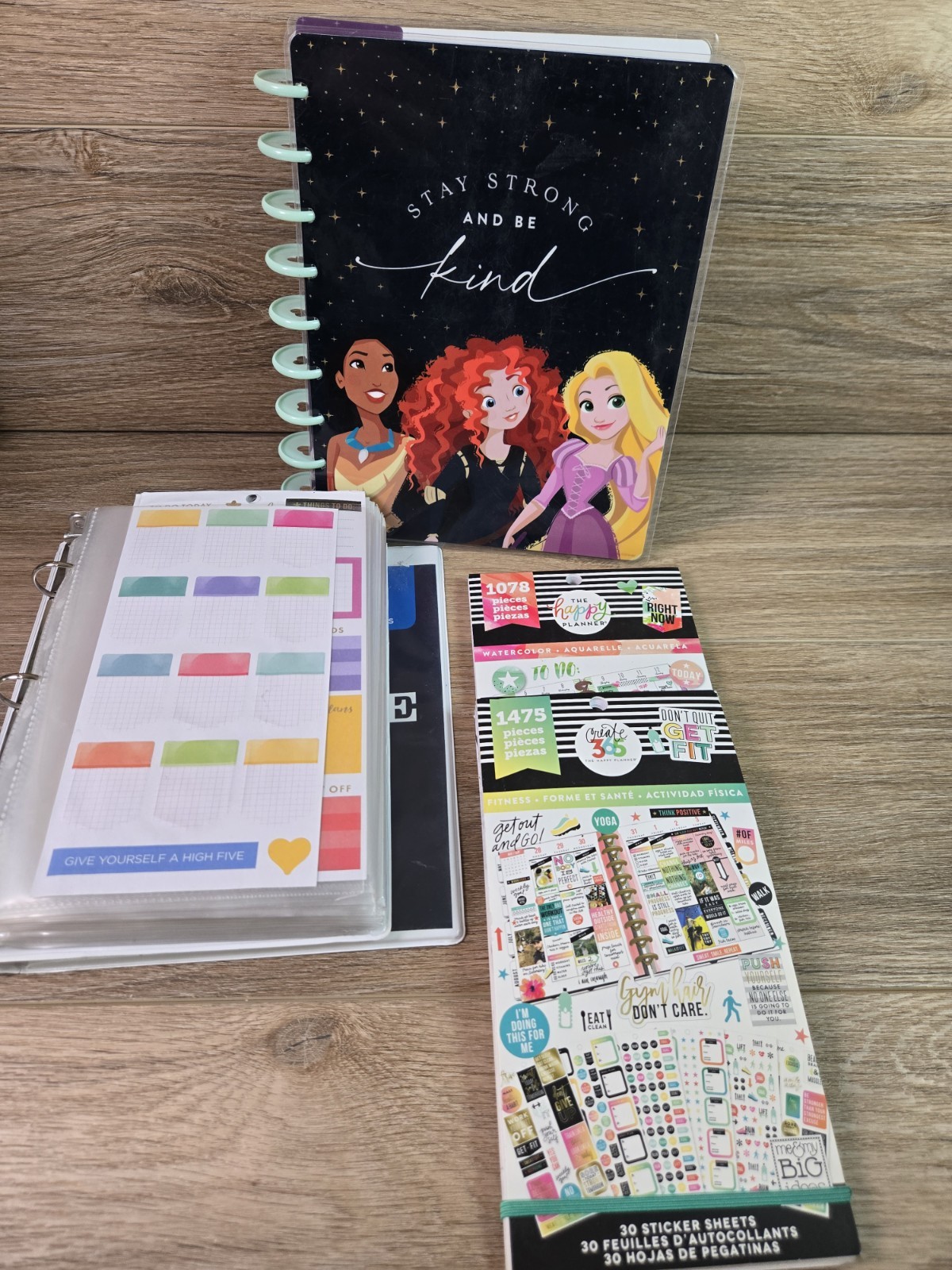 Happy Planner Haul Mix Lot. Disney Binder, 80+ Mics Calander Stickers. Get Fit