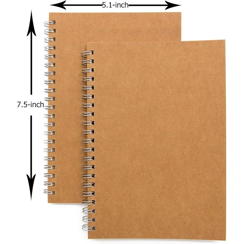 Soft Cover Spiral Notebook 2-Pack, Blank Sketchbook Journal, Unlined Wire Bound