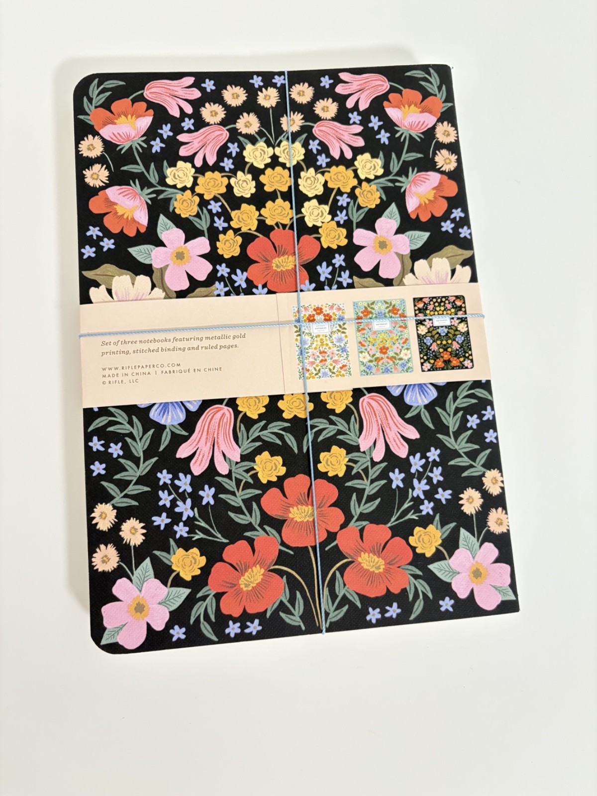 Rifle Paper Co. Posy Floral Notebook Set of 3 Ruled Notebooks NEW Great Gift