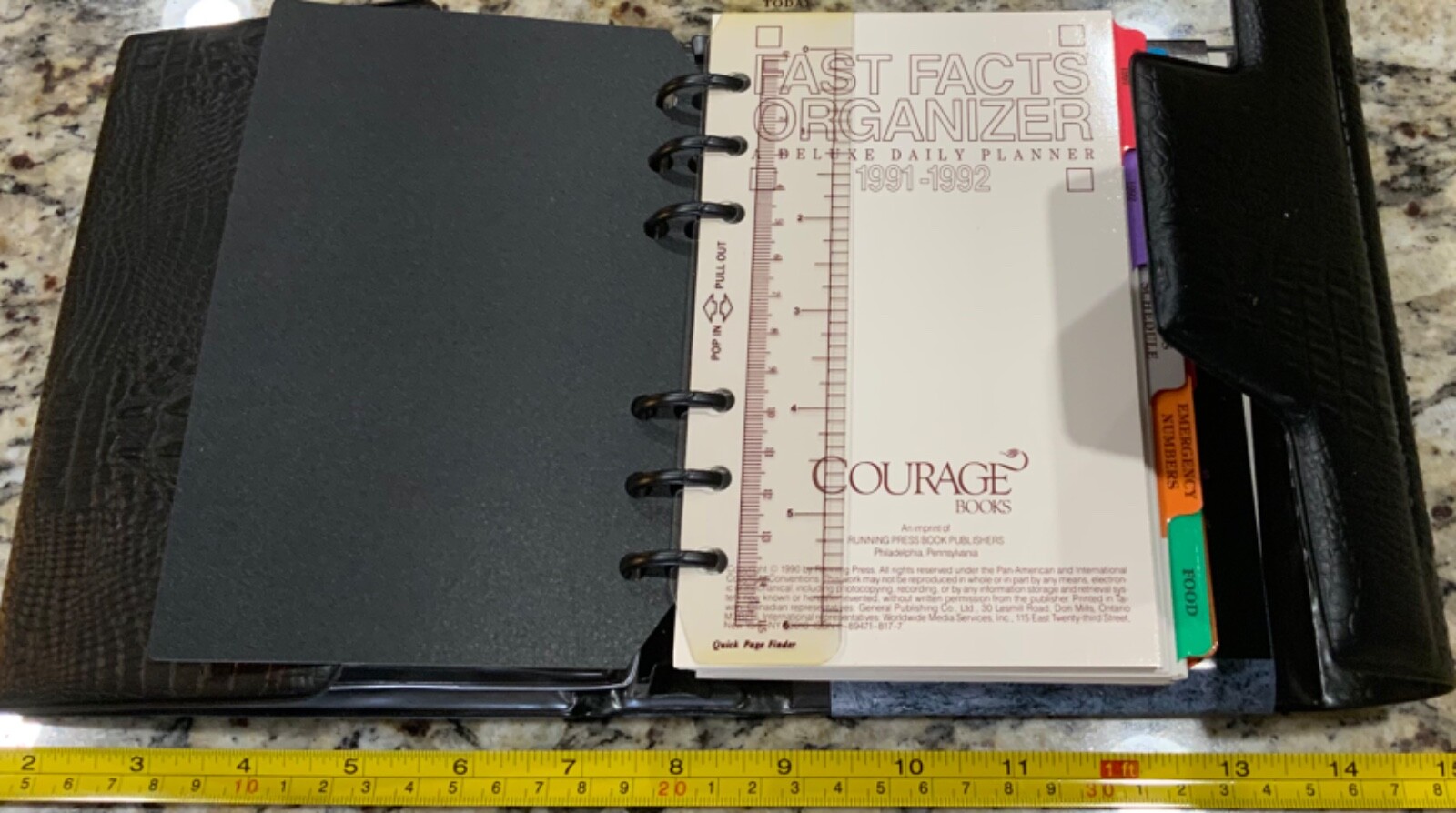 Vintage 1992 Fast Facts Organizer Deluxe Dailey Planner 6 Ring Complete New Open