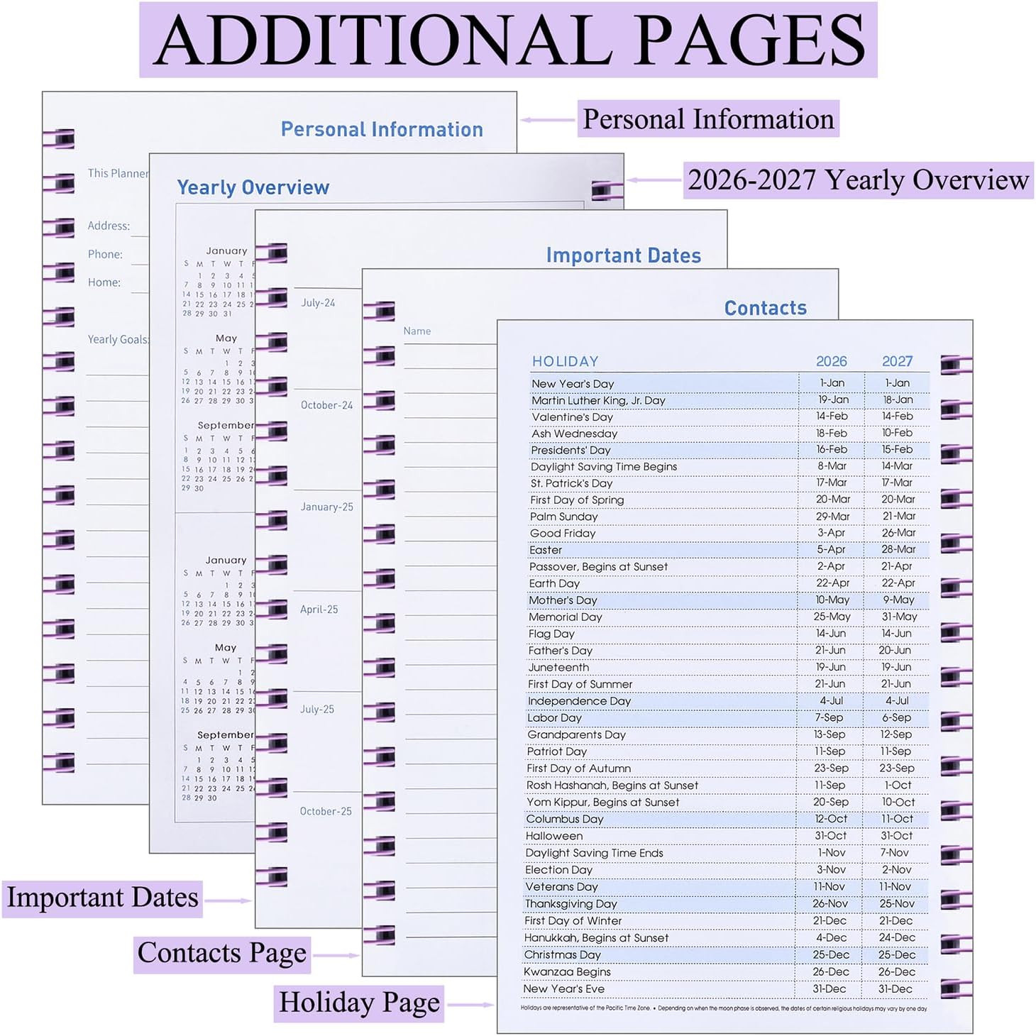 Daily Planner 2026-2027, Weekly and Monthly Planner 2026-2027 Academic Year, Jan