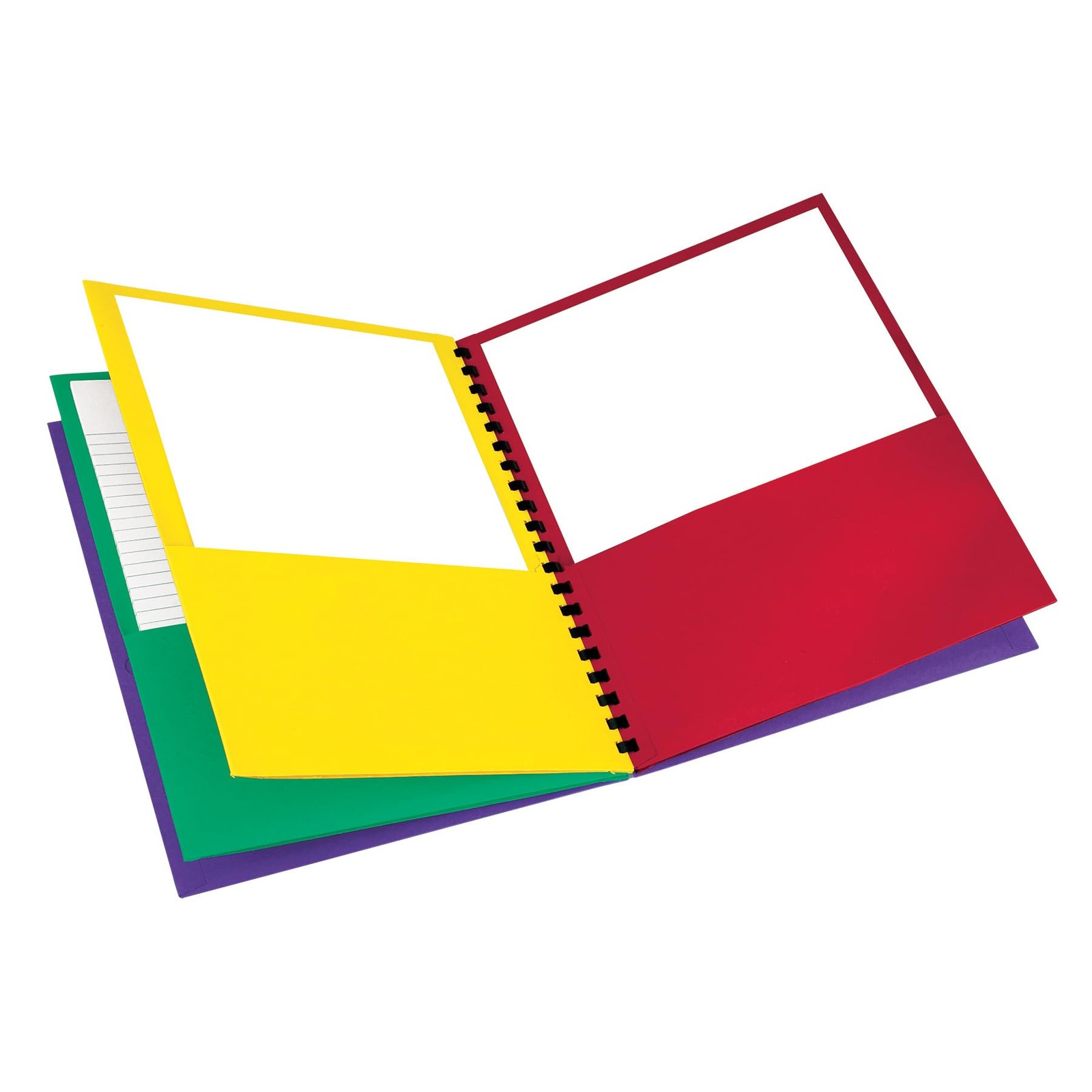 8 Pocket Organizer Letter Size Folder Plastic Comb Binding Assorted Colors