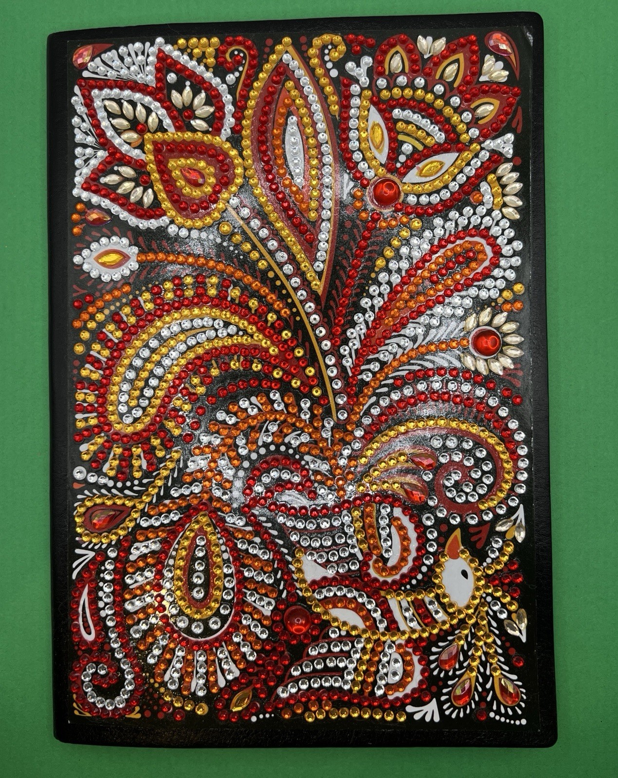 Diamond Decorated Journal/Notebook: Red/Orange Multicolor