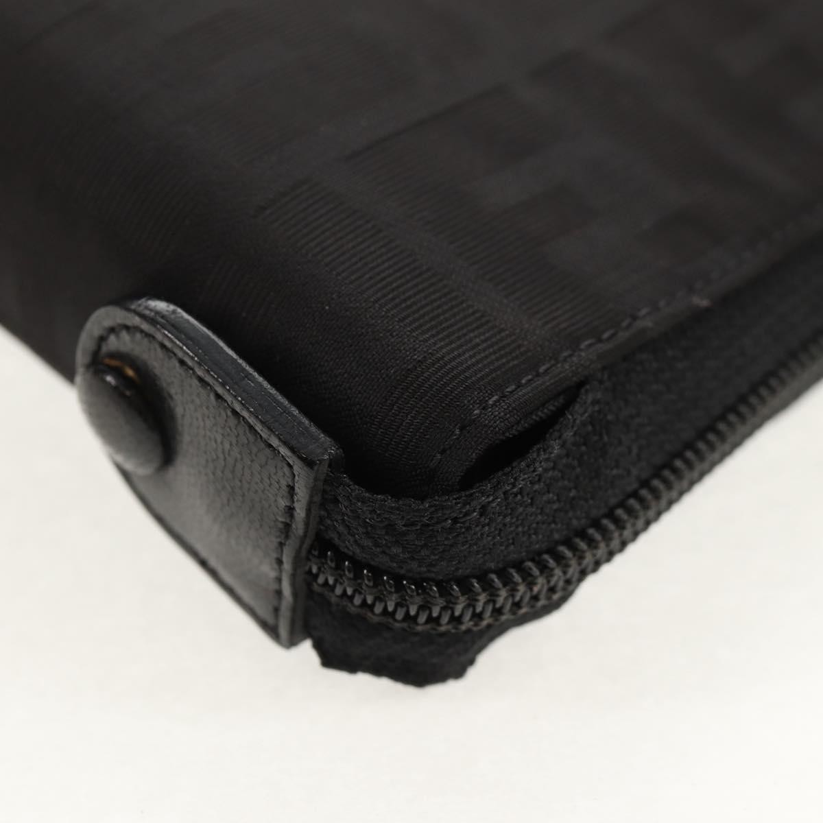FENDI Zucca Canvas Planner Black Silver Auth 153661V