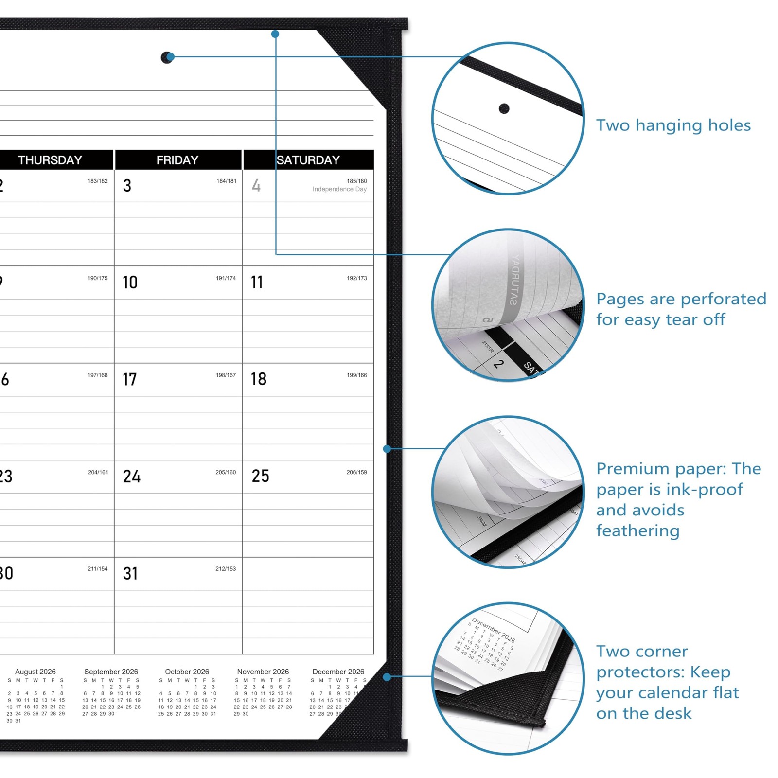 2026-2027 Desk Calendar – JUL. 2026 – DEC. 2027, 22″ x 17″, Large Desk Cal