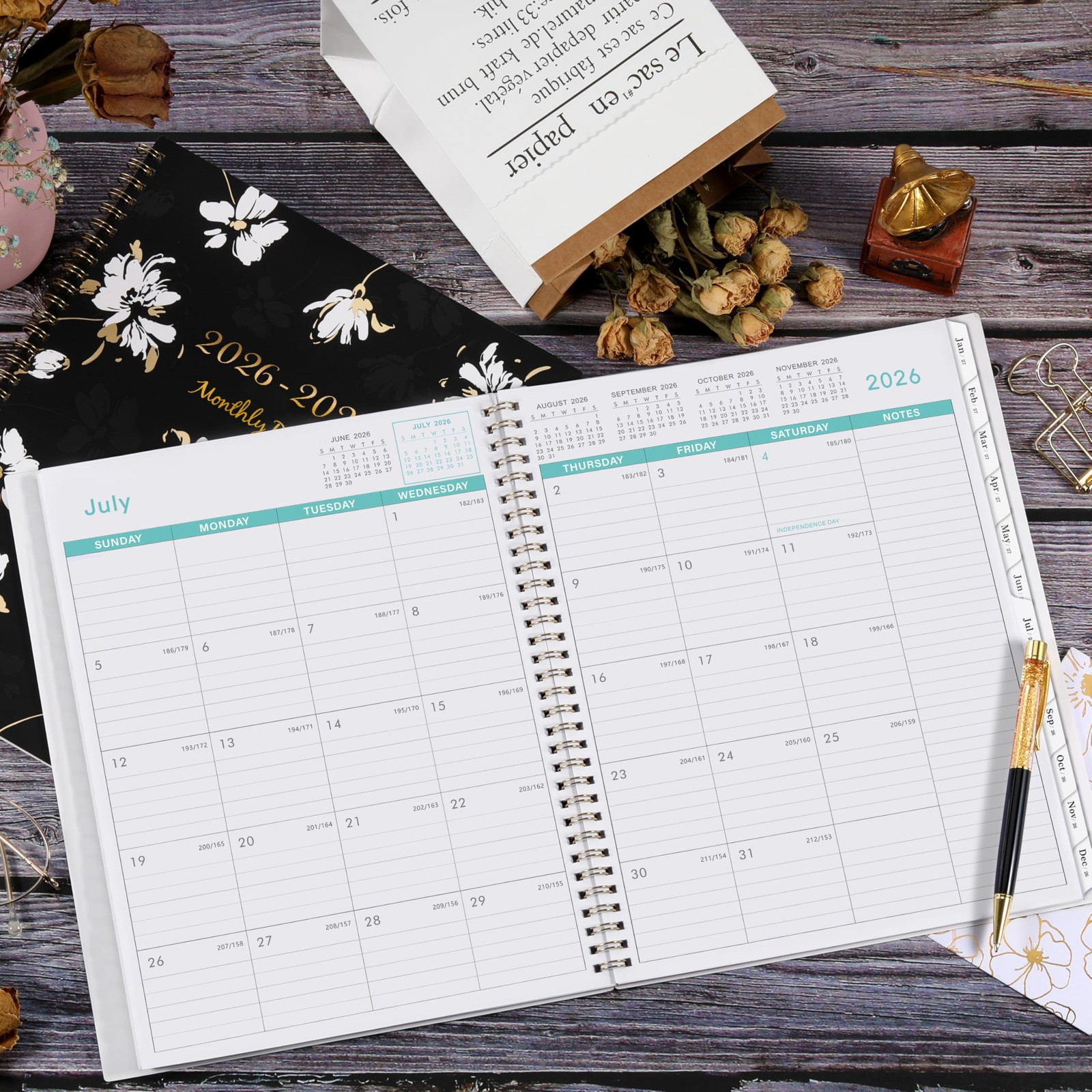2026-2027 Monthly Planner – 9 inches X 11 inches, Black