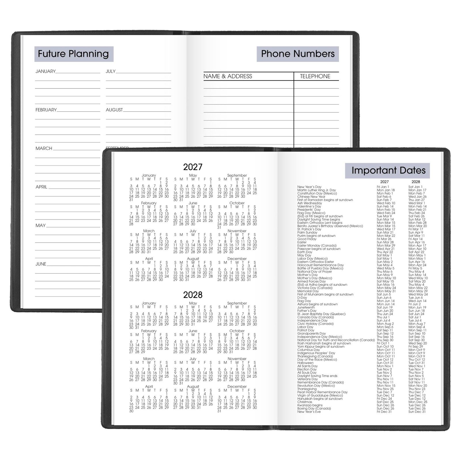 AT-A-GLANCE 2027 Planner, Weekly, 3.5″ x 6″, Pocket Size, x Black