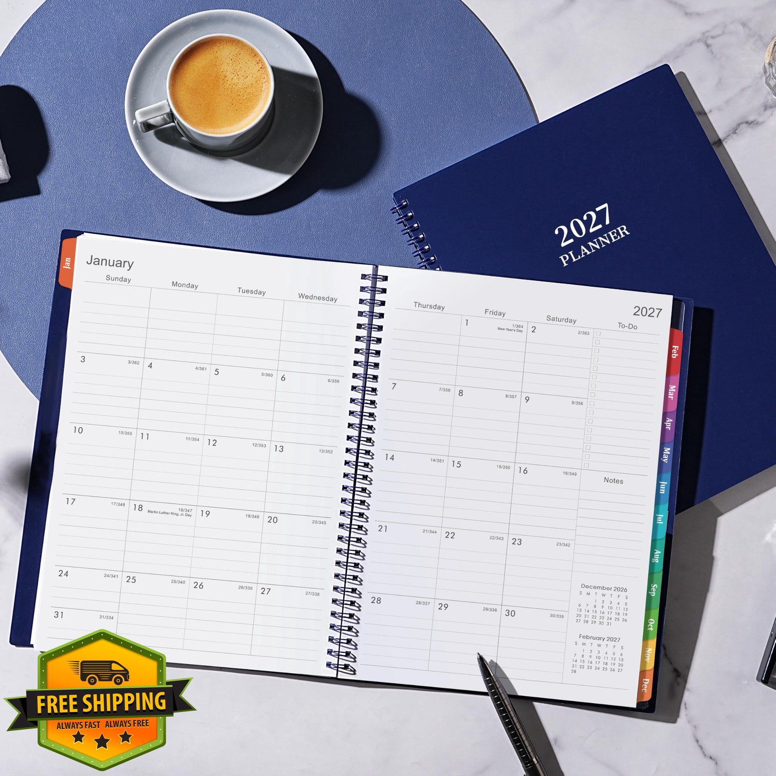 Vondafe 2027 Weekly Monthly Planner Navy