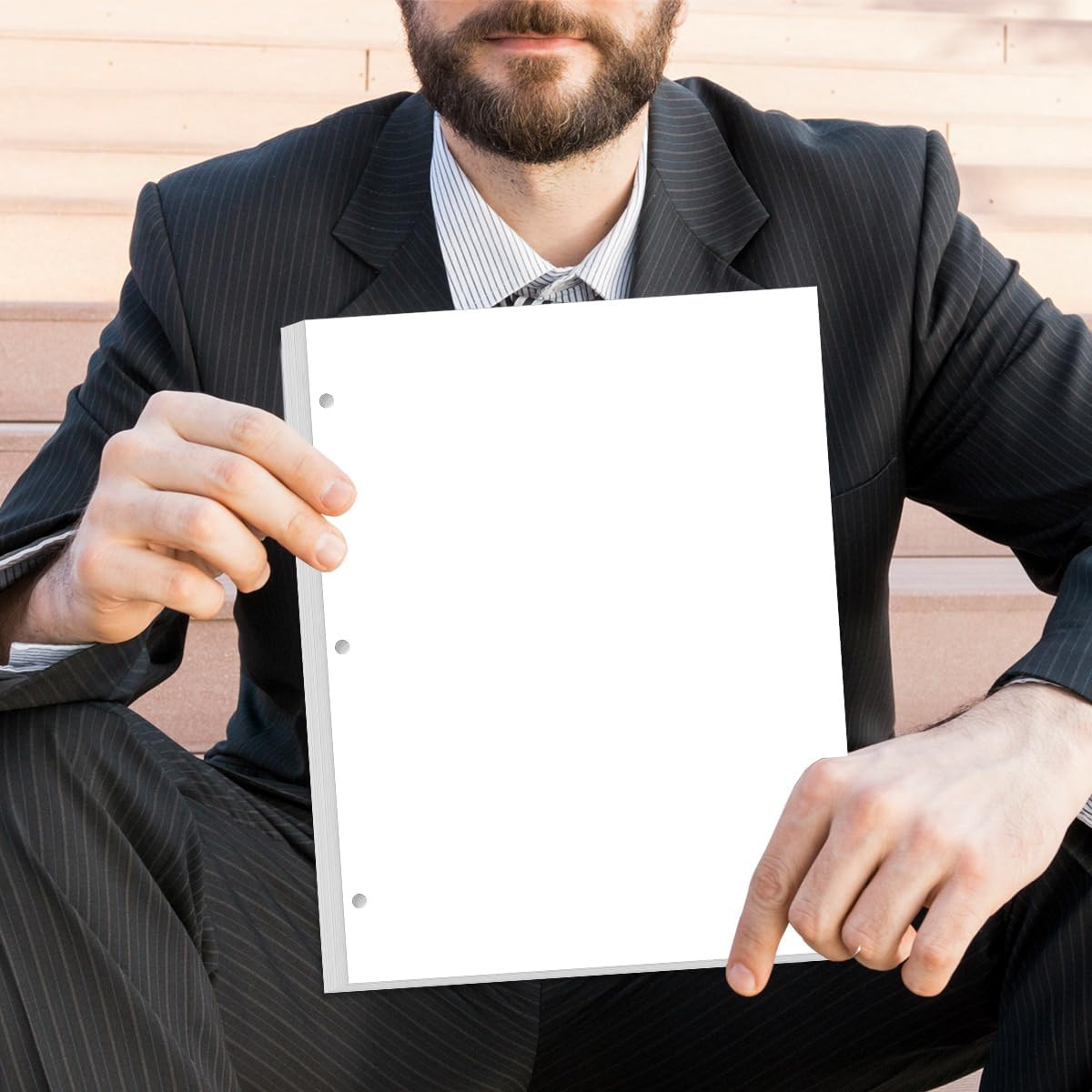 A4 Blank Filler Paper 3-Hole Blank Paper 100Sheets / 200Pages Loose-Leaf Pape…