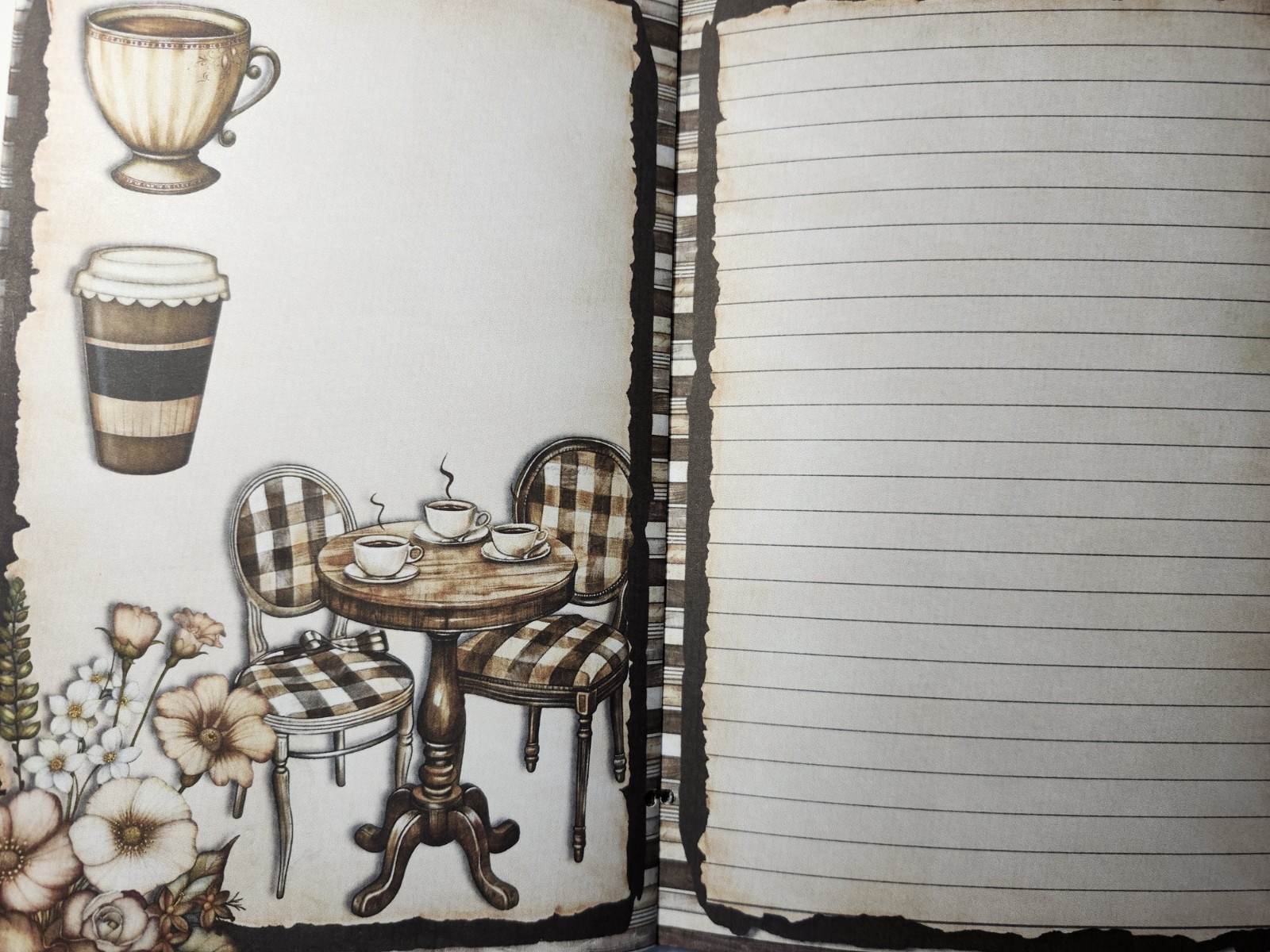 Junk Journal Blank Booklet “COFFEE CAFE” ESPRESSO MOCHA LATTE CAPPUCCINO