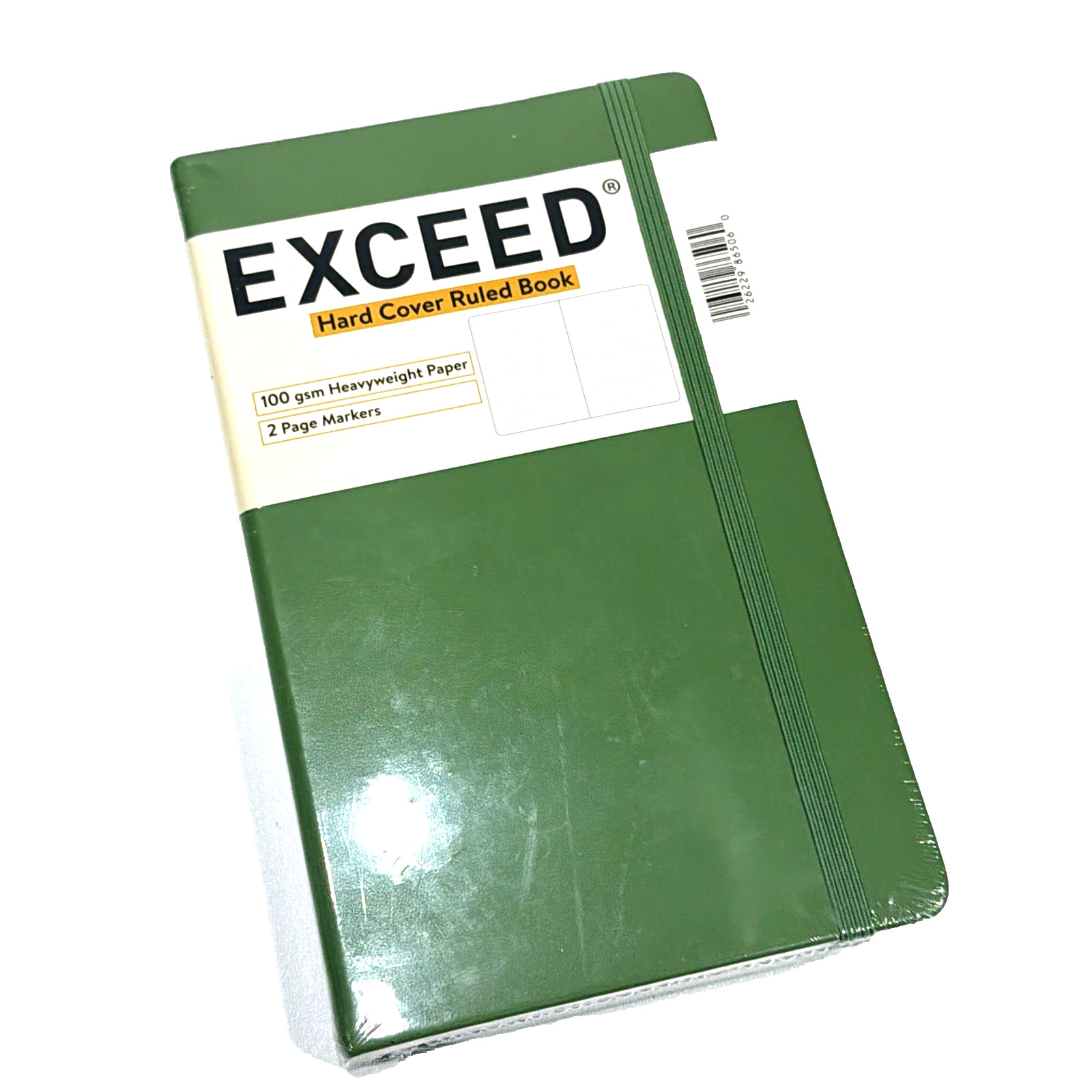 Exceed Hard Cover Ruled Notebook Green 120 Sheets Expandable Inner Pocket NEW