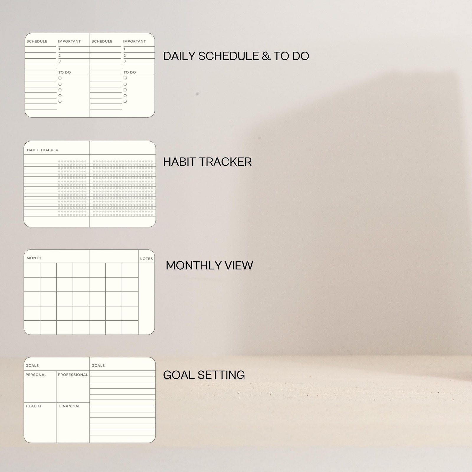 Kunitsa Co. Undated Planner – Hardcover, with Habit Tracker & Goal Setting – …