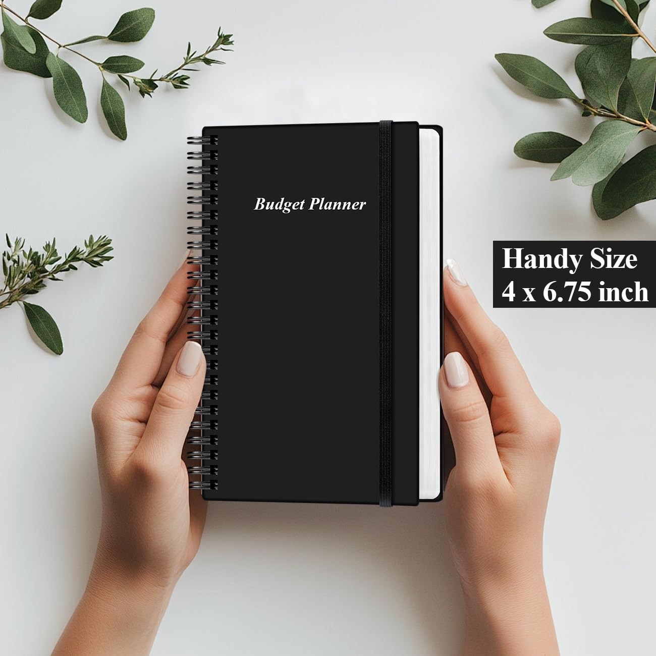 Budget Planner – A6 Expense Tracker, Book 3.75″ x 6.75″, Black