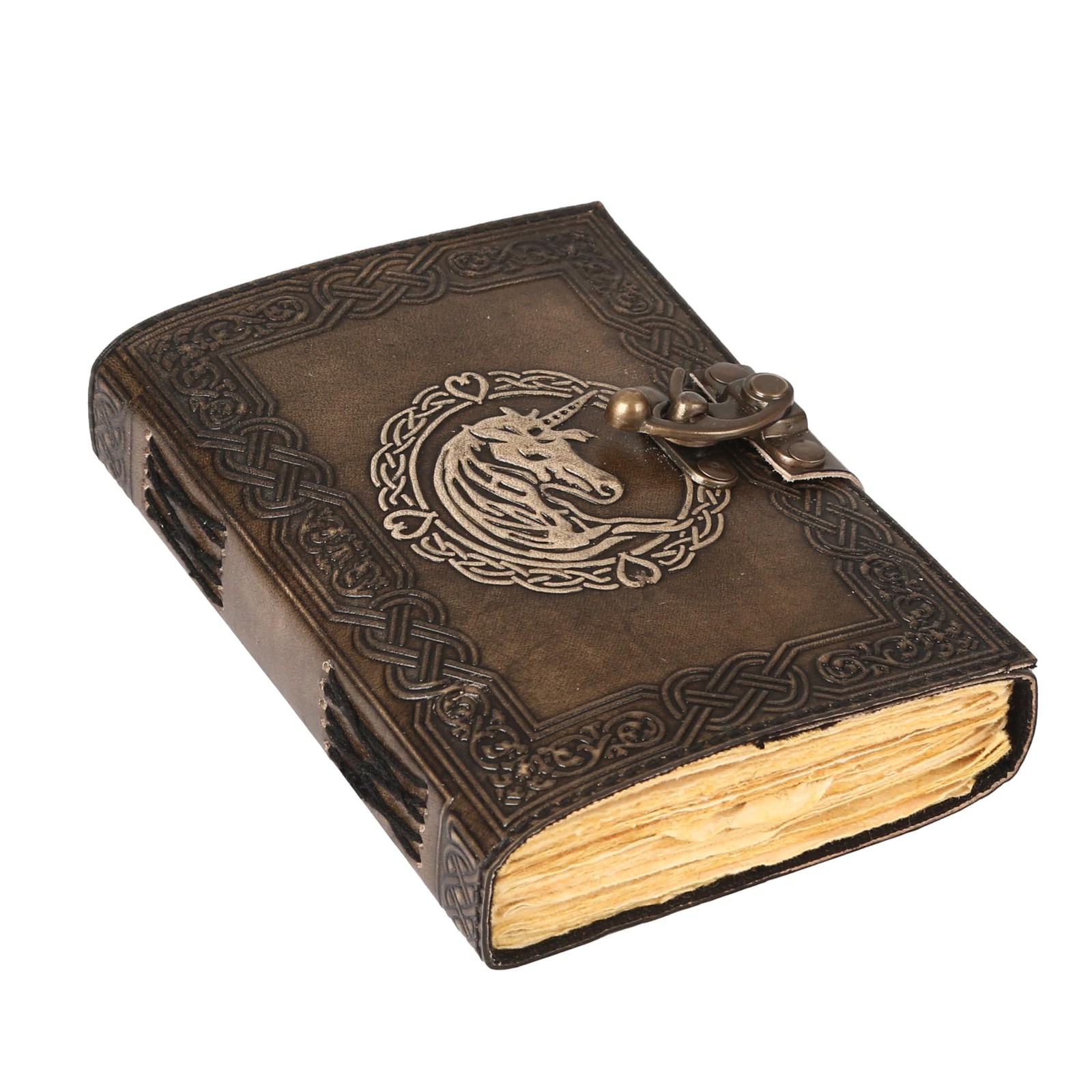 Unicorn Leather Journal Sketchbook Notebook with Lock for Men Women Dnd Trave…