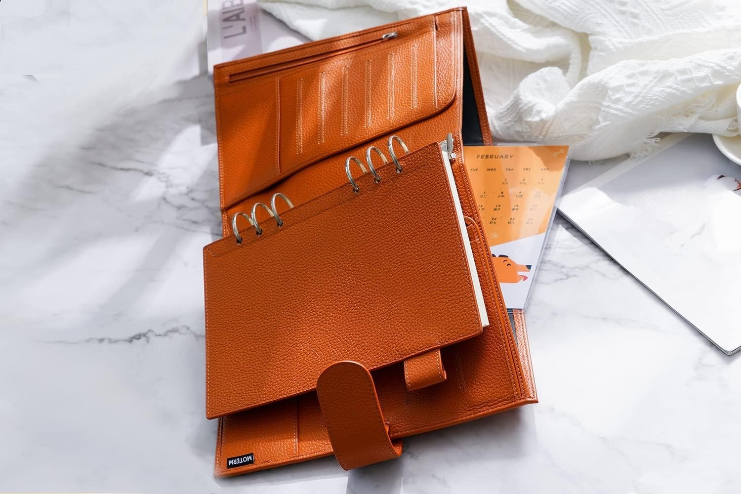 Durable Leather Binder Organizer – 30mm Ring