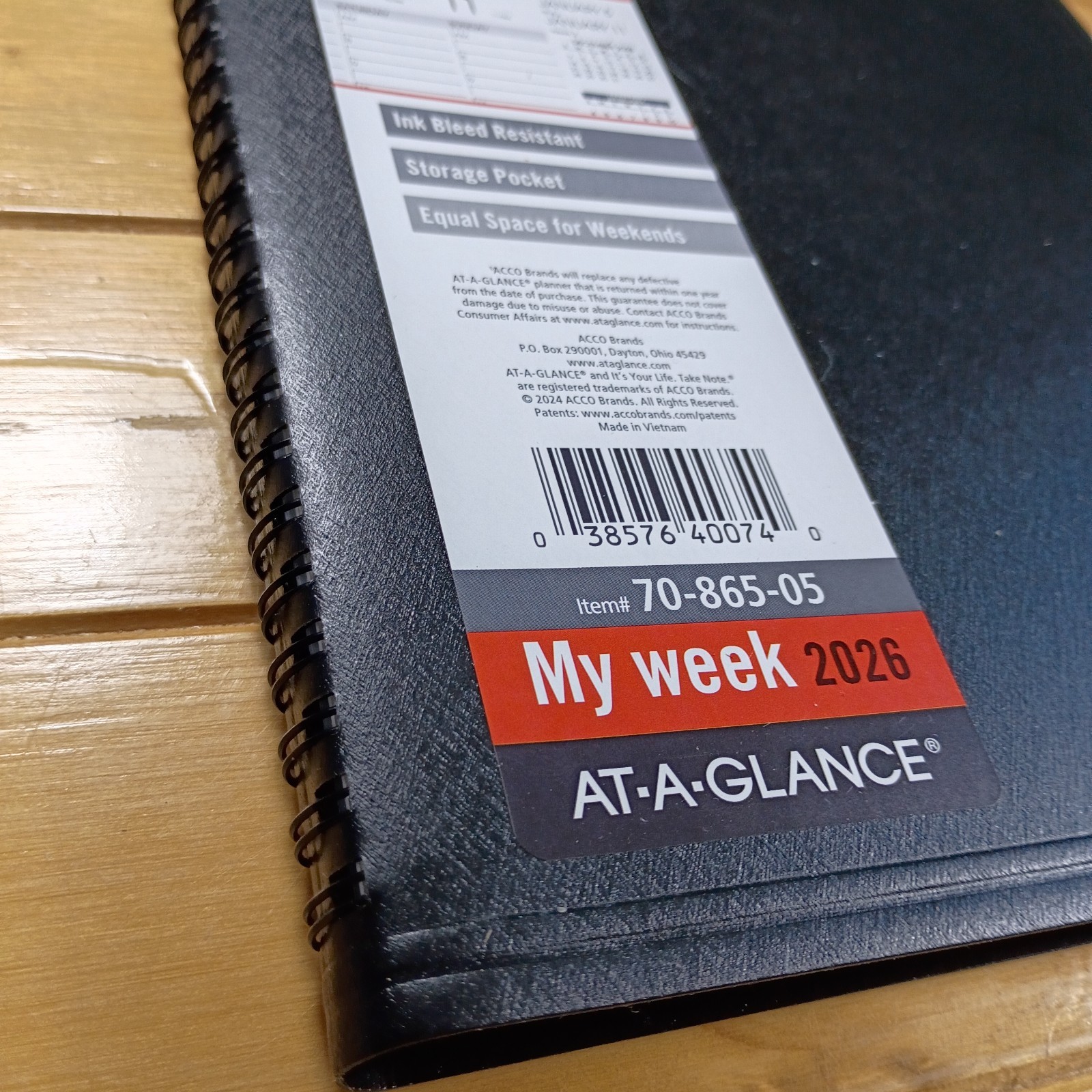 AT-A-GLANCE My Week 2026 Item #70-865-05 New.