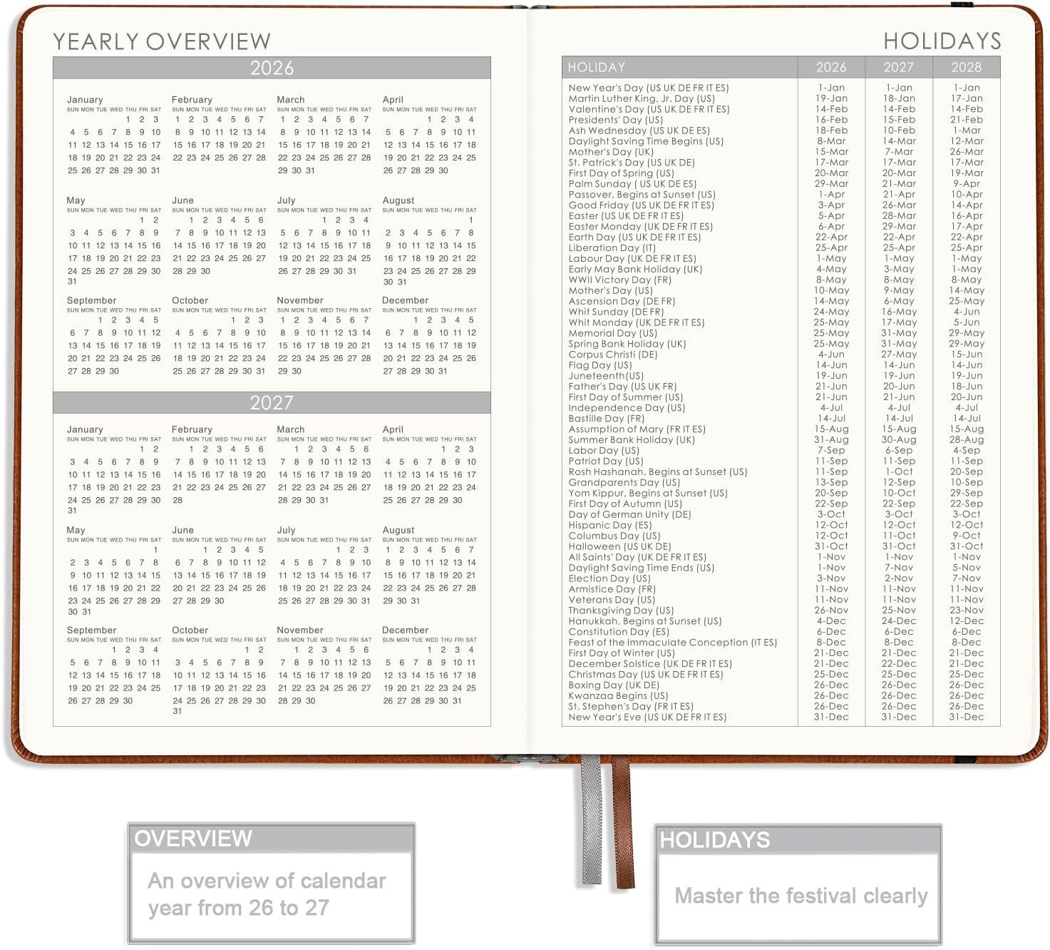 Monthly and Weekly Planning 2026-2027 with Eco-Friendly Material and Design