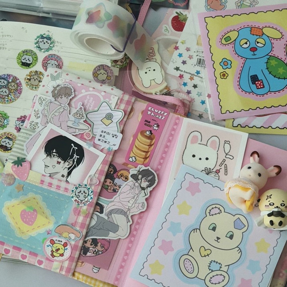 Colorful Patchwork A6 Notebook Cover Handmade Kawaii Cute Planner Diary Journal