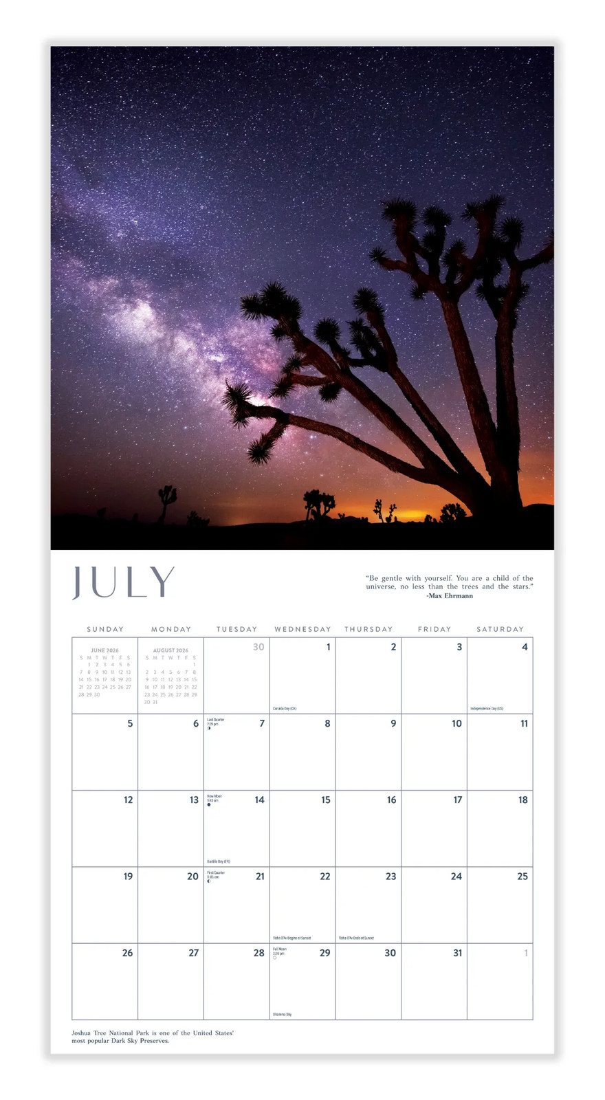 Stargazing Calendar 2026 | The Milky Way | Marble City Press