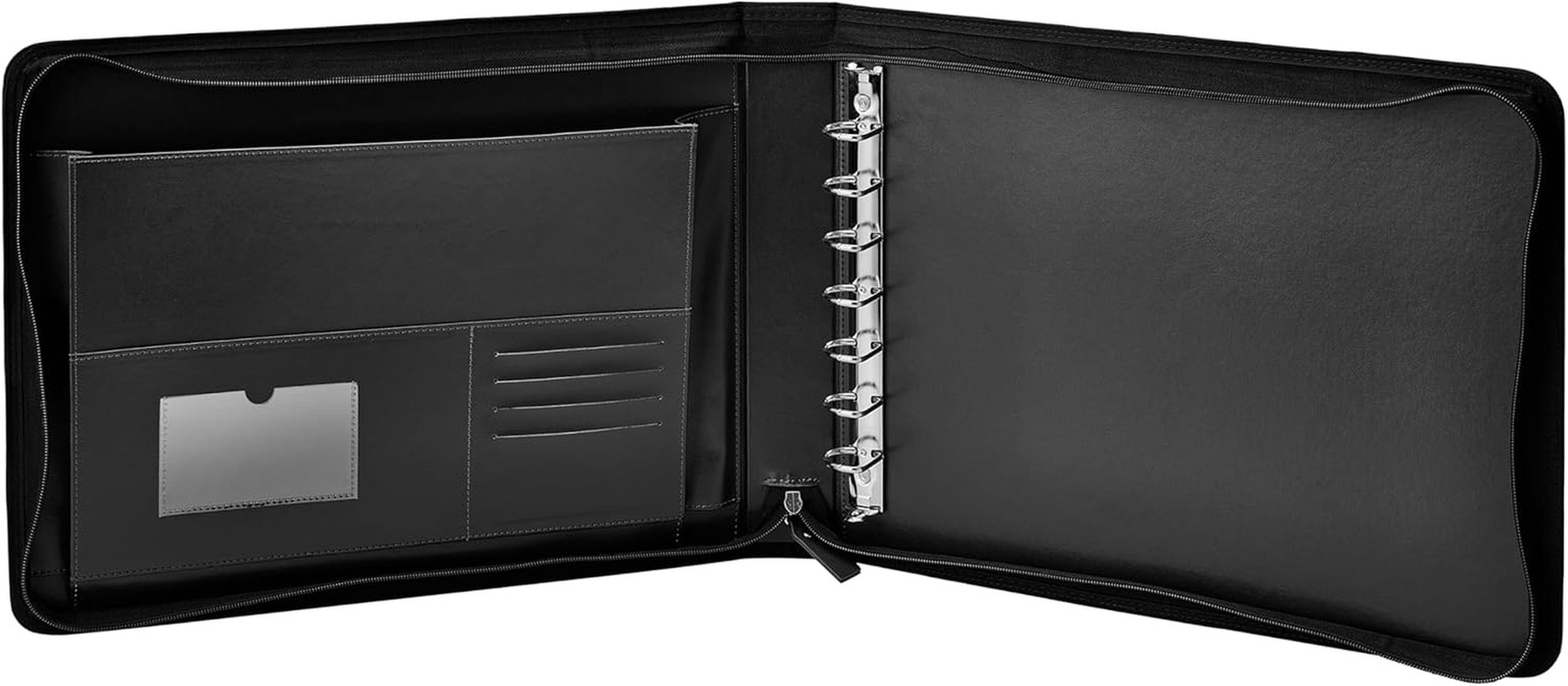 7 Ring Checkbook Binder for Business Checks, PU Leather Check Binder Portfolio w