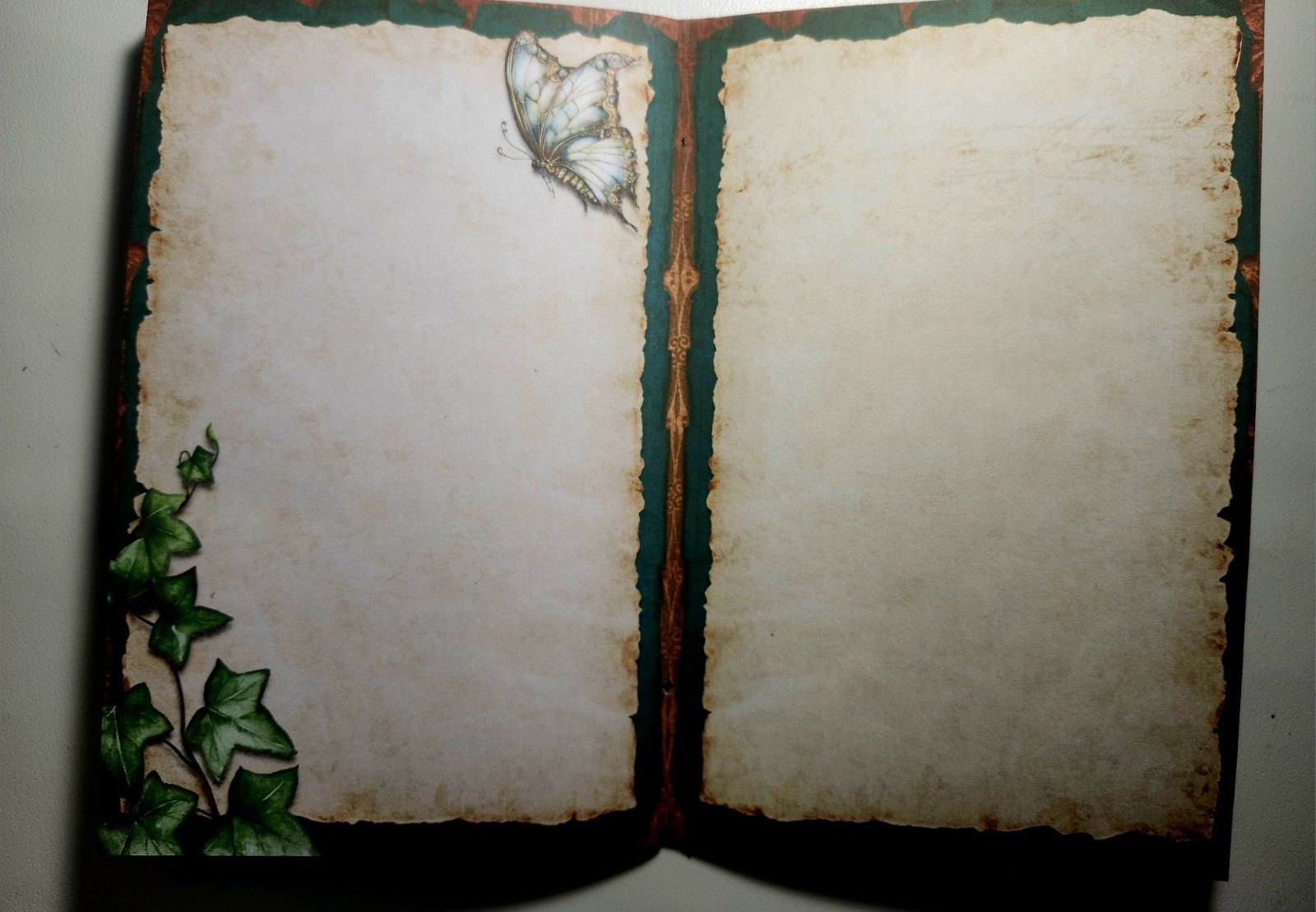 Junk Journal Blank Booklet “FANTASY FOREST” Handmade Fairies Lg 8.5″x5.5″ 40pg