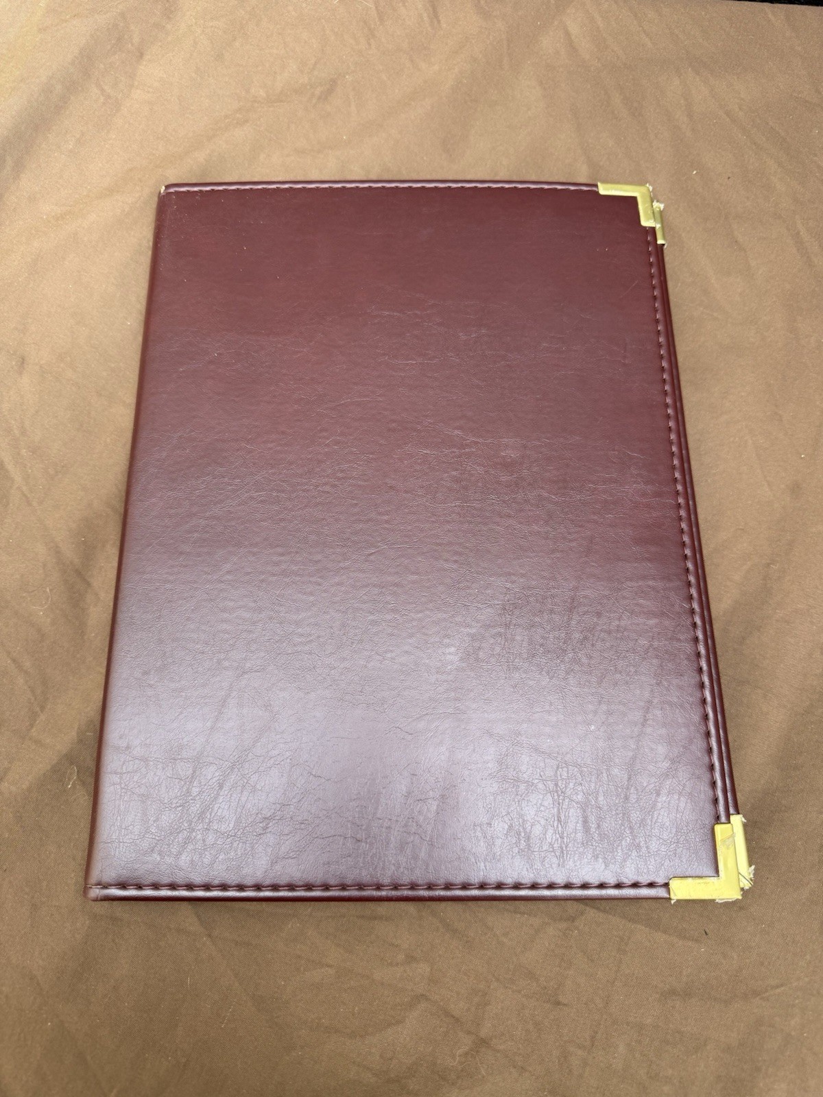 Vtg Ampad Faux Leather Document Notepad Holder Folder Organizer Expandable Folio
