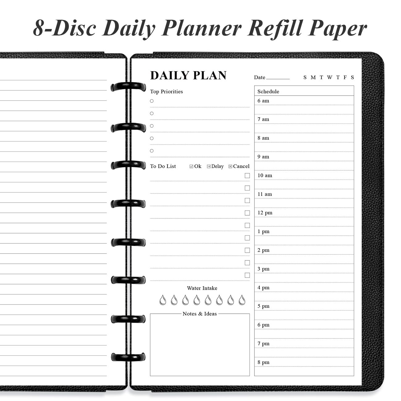Junior Size To Do List Insert – 8-Disc Discbound Undated 100 Sheets, White