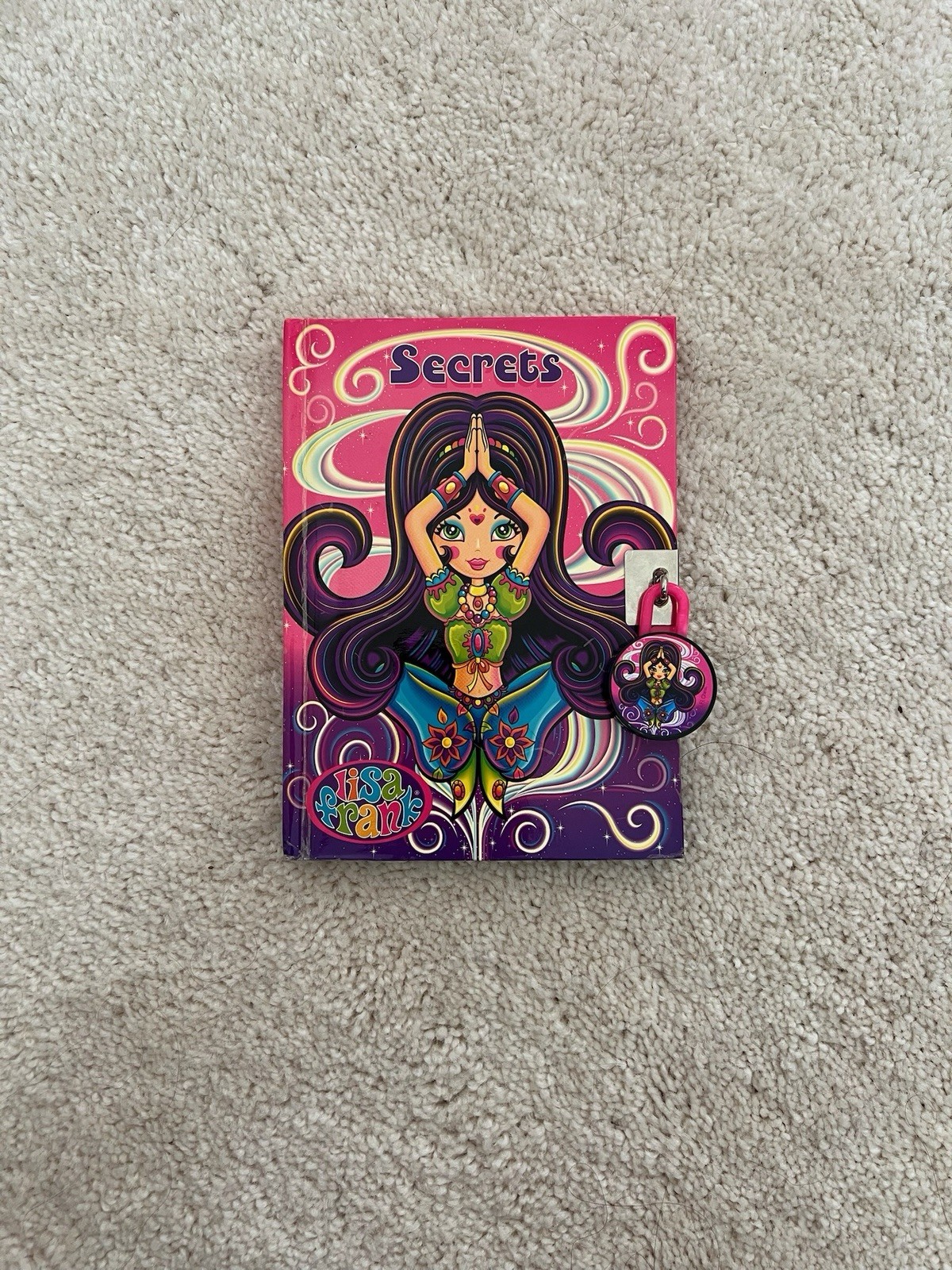 Lisa Frank Lockable Diary Journal with Colorful Star Pages and Cardboard Cover