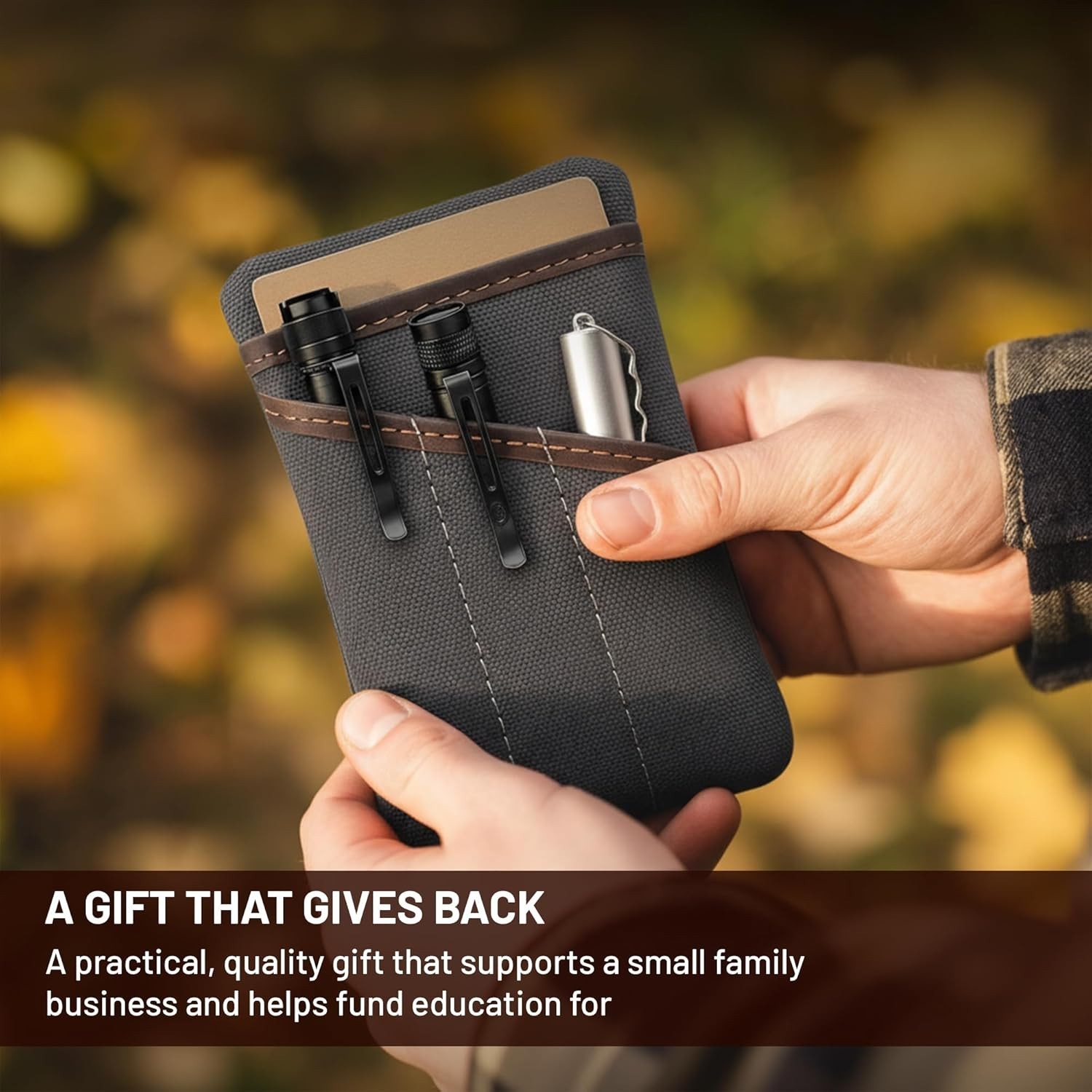 Gift-Ready Waxed Canvas EDC Pocket Organizer for Men – For the Modern Minimalist