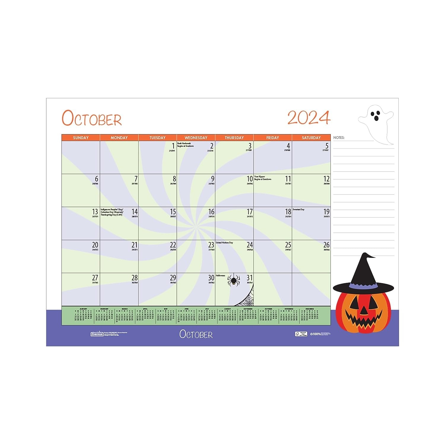 2024-2025 House of Doolittle Seasonal Holiday 22 x 17 Inches, Multicolor