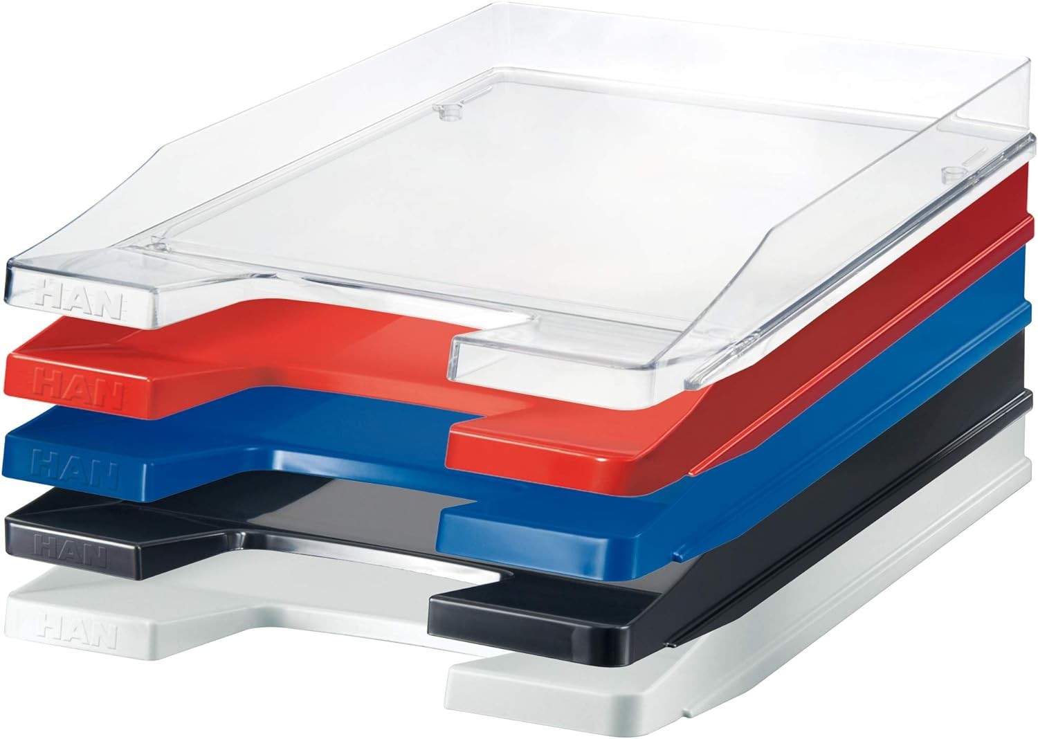HAN 1025-13, JUNIOR letter tray. Slim, modern, stylish and glossy, pack of 5, bl