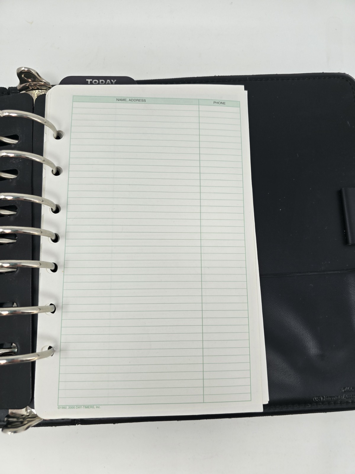 Franklin Covey Planner Black Simulated Leather 7-Ring Binder Organizer