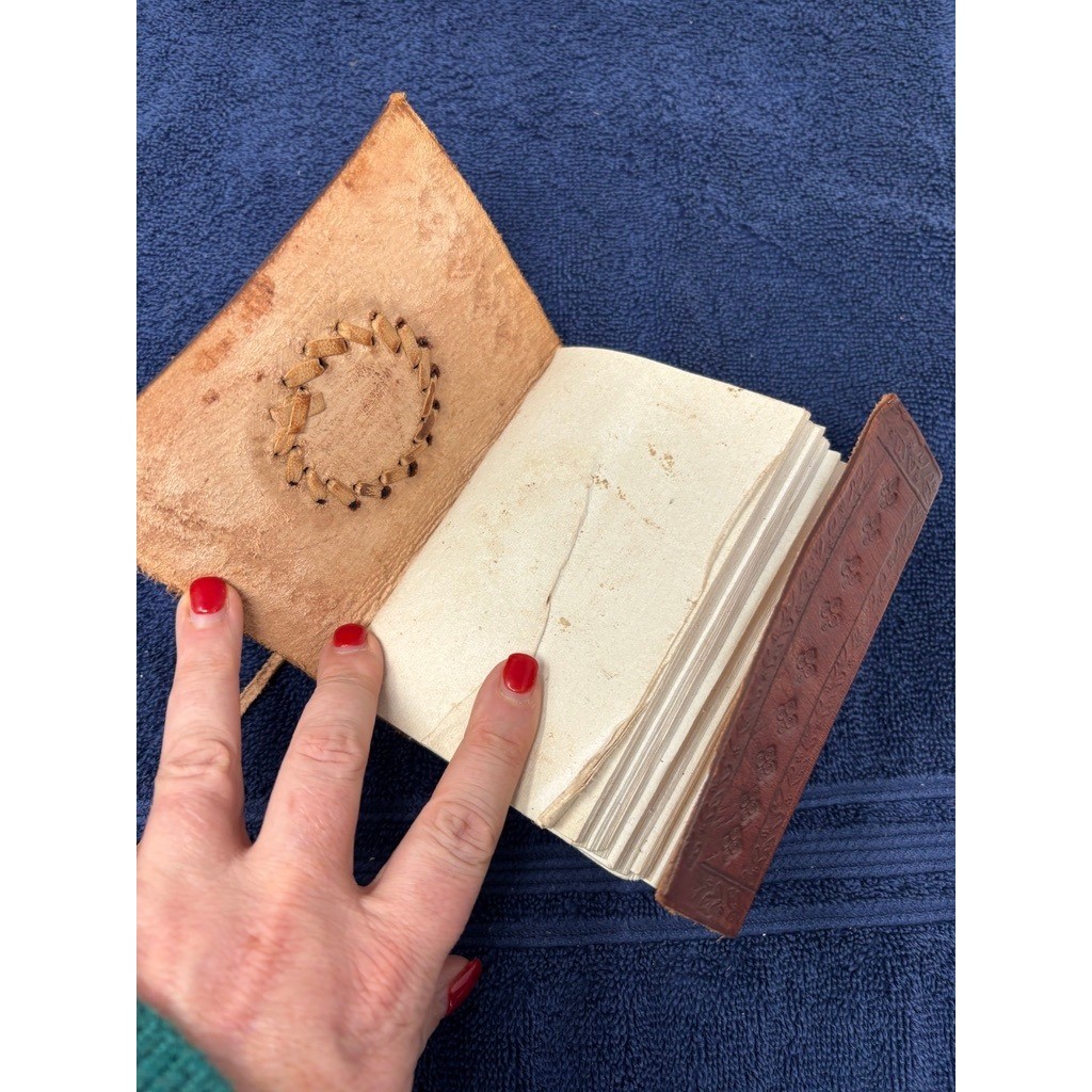 Handmade Leather Journal Notebook Diary Embossed Celtic Design Stone