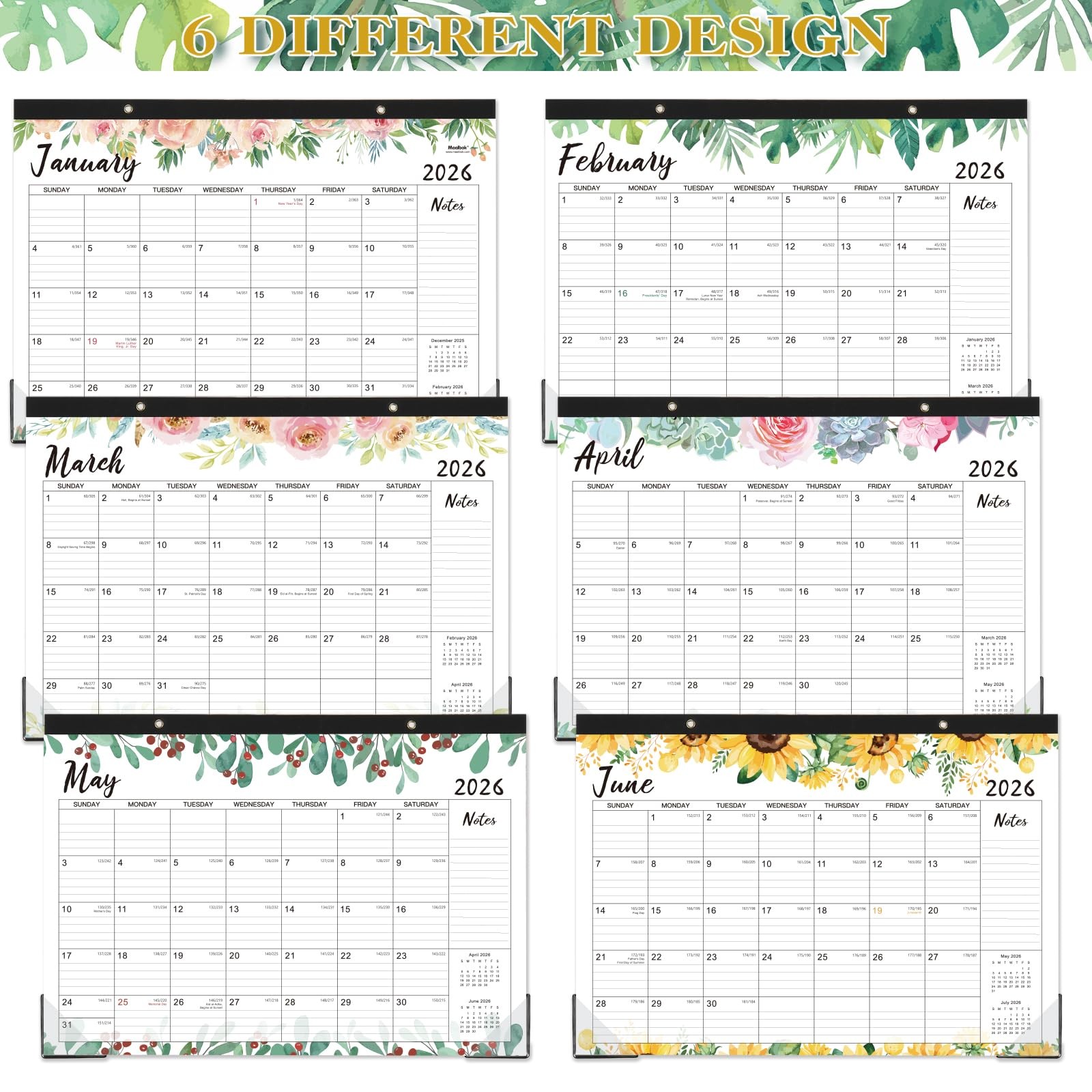 2026 Desk Calendar – Jan 2026 – Dec 2026, 12 Months Large Monthly 17″ x 12″