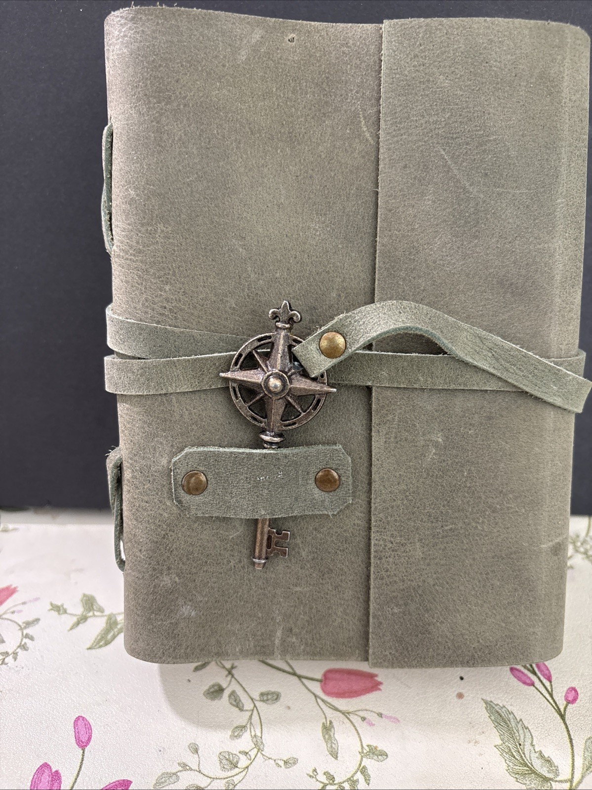 Handmade Leather Suede Journal for Men Women Approx 200 Pages Blank Vtg Paper